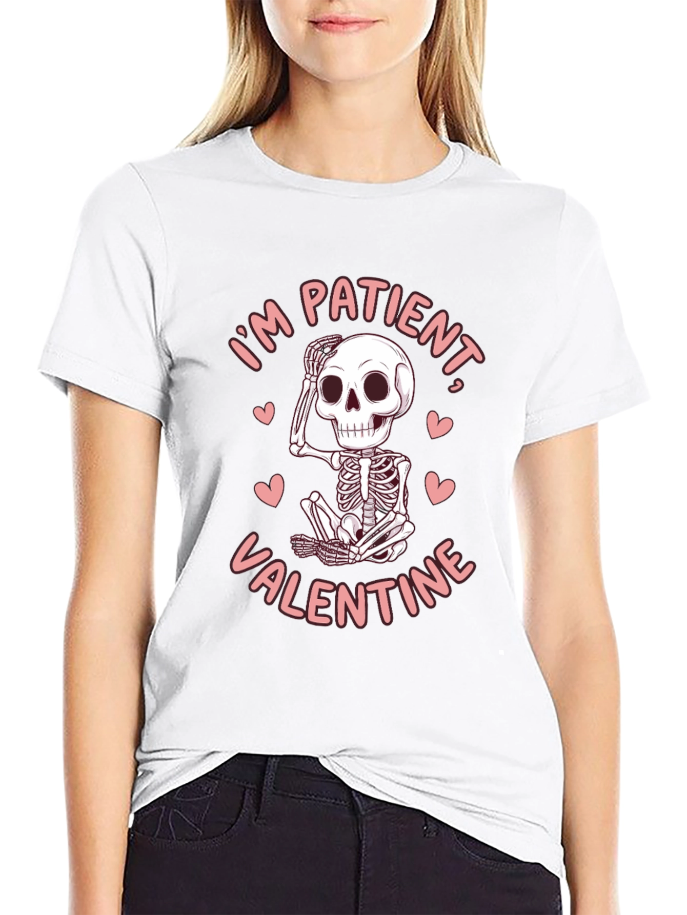 Patient Valentine Skeleton Graphic Tee - Funny Love Shirt