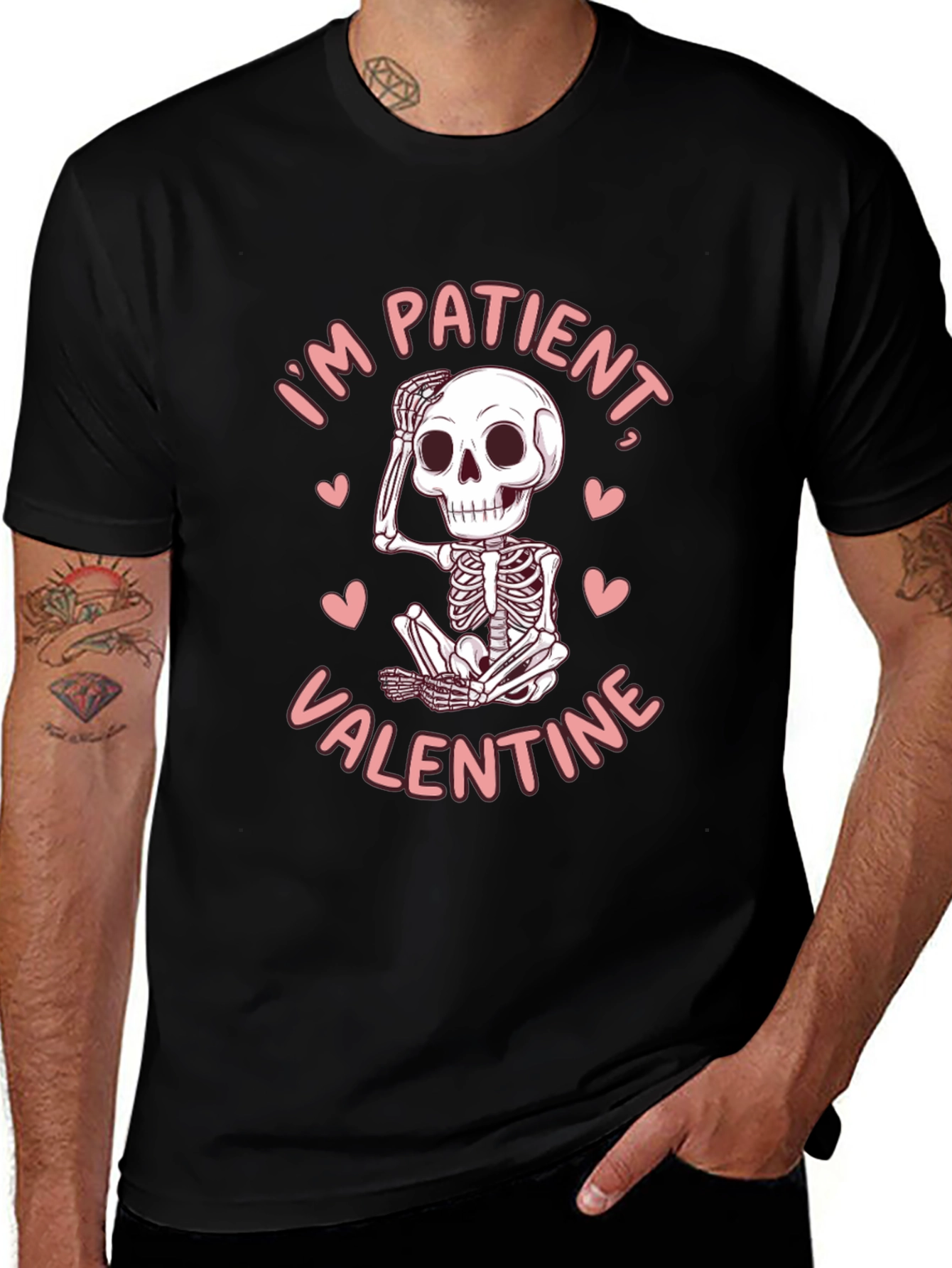 Patient Valentine Skeleton Graphic Tee - Funny Love Shirt