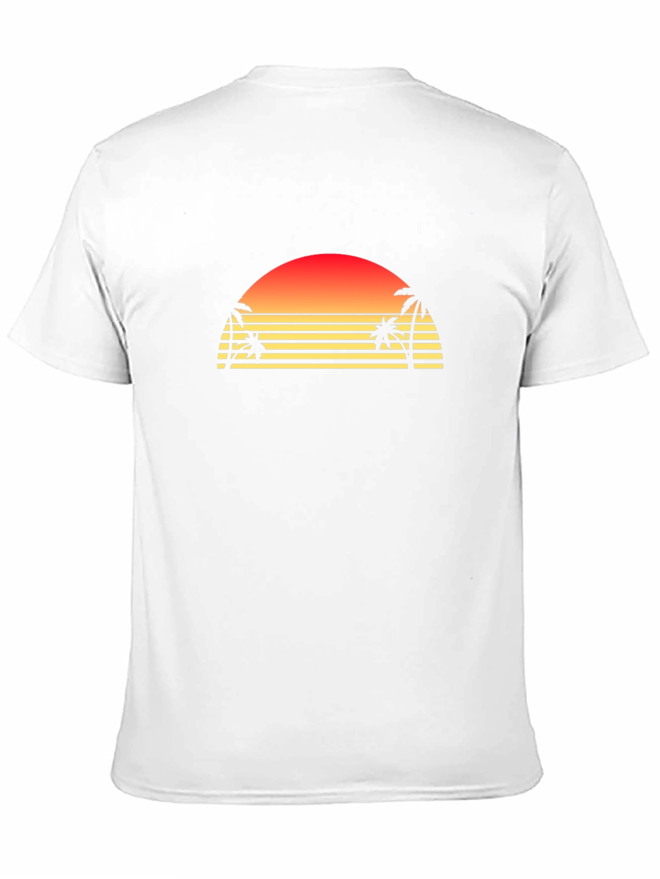 Retro Sunset Palm Tree Graphic T-Shirt - Black