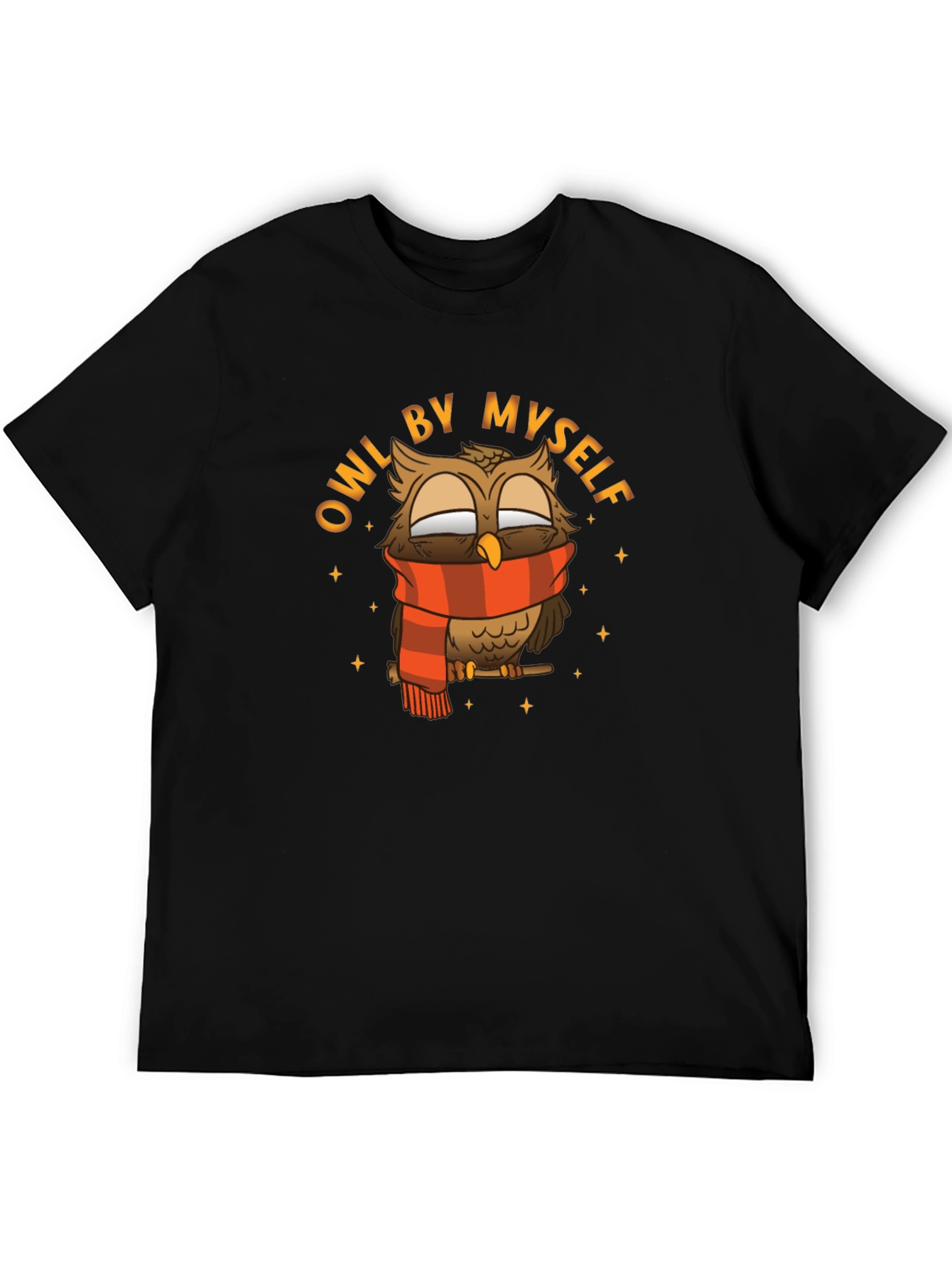 Owl By Myself Black Graphic Tee