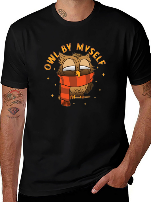 Owl By Myself Black Graphic Tee