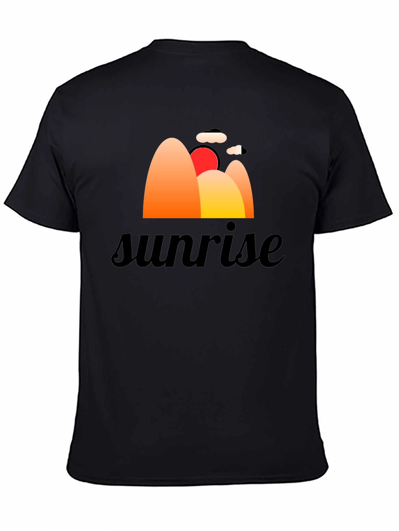 Sunrise Graphic Tee - Retro Style Black T-Shirt