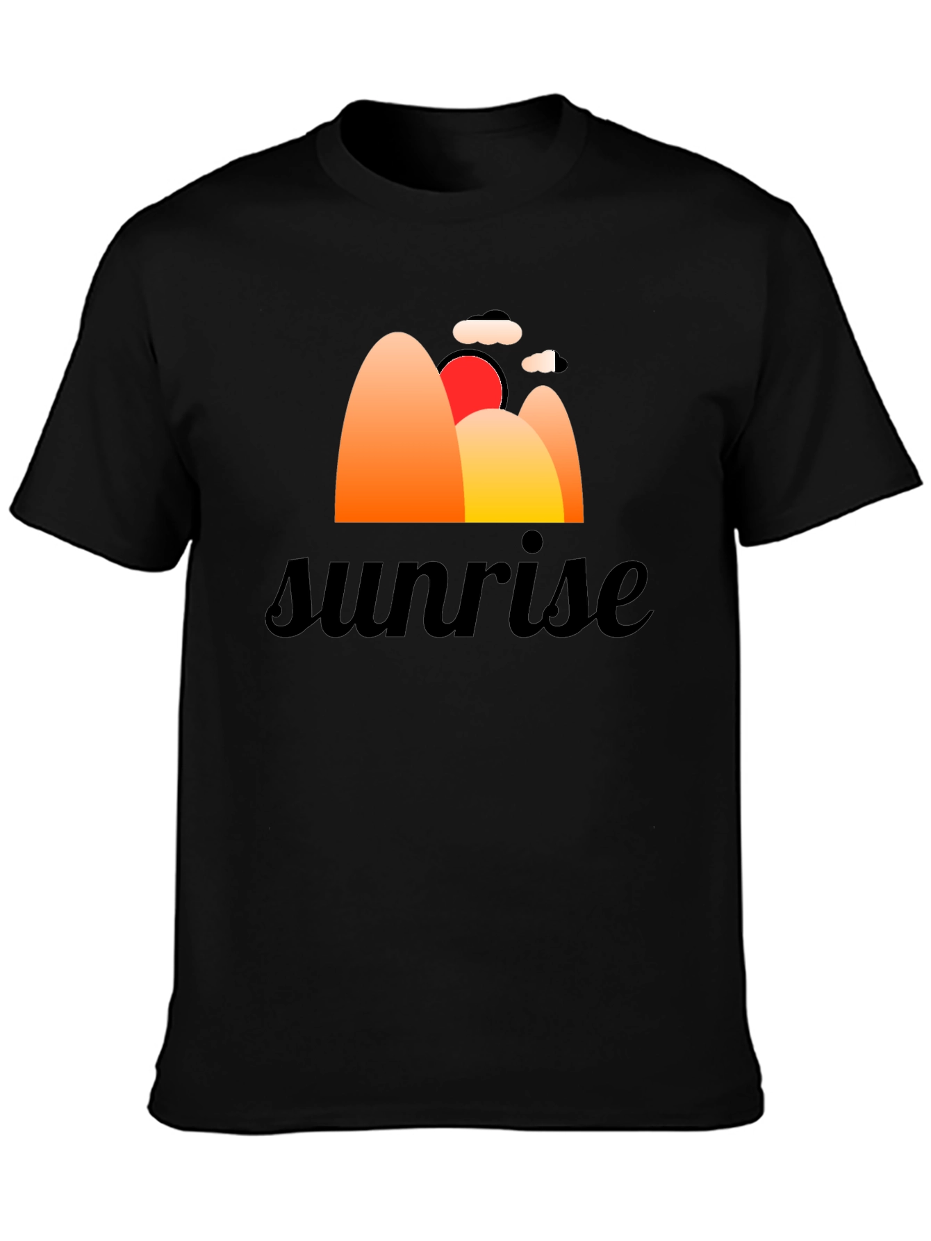 Sunrise Graphic Tee - Retro Style Black T-Shirt