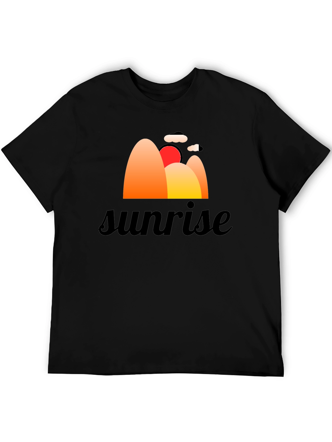 Sunrise Graphic Tee - Retro Style Black T-Shirt