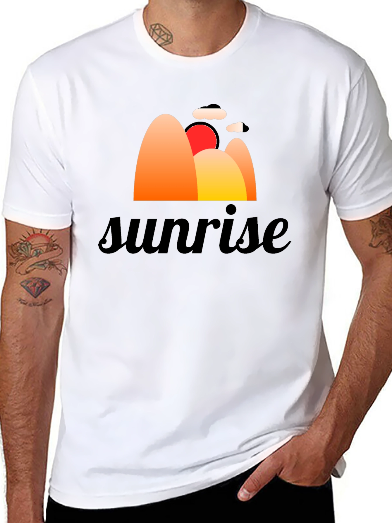 Sunrise Graphic Tee - Retro Style Black T-Shirt