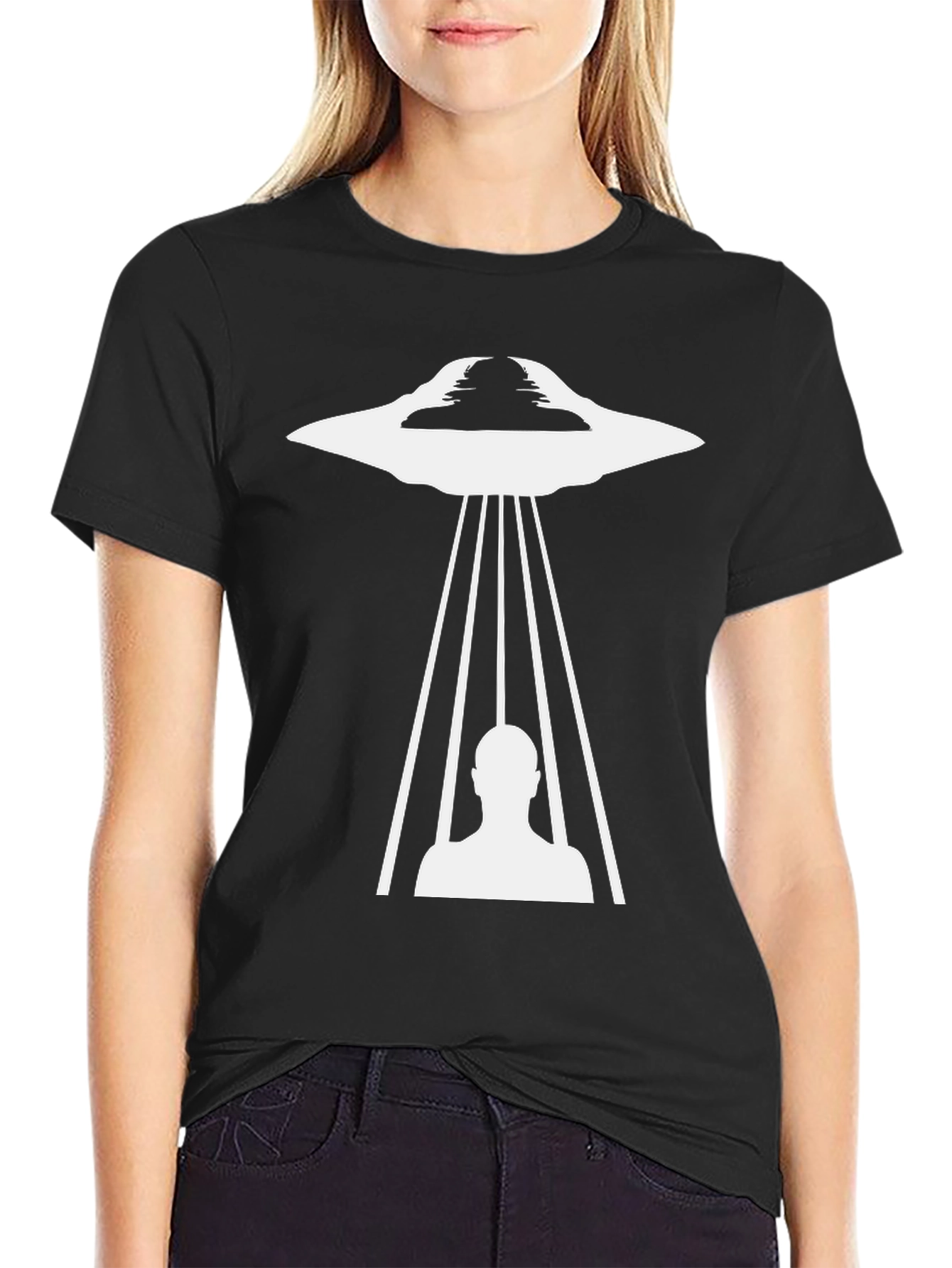 UFO Abduction Graphic Tee - Black