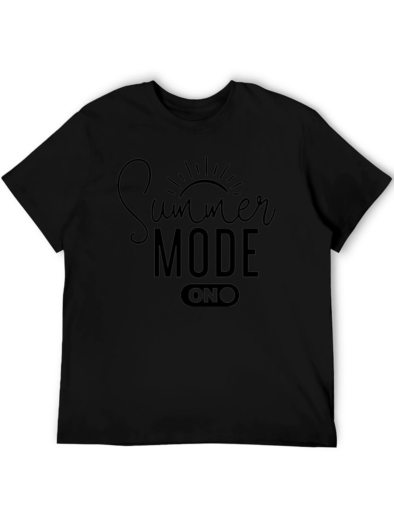 Summer Mode ON Black Graphic T-Shirt