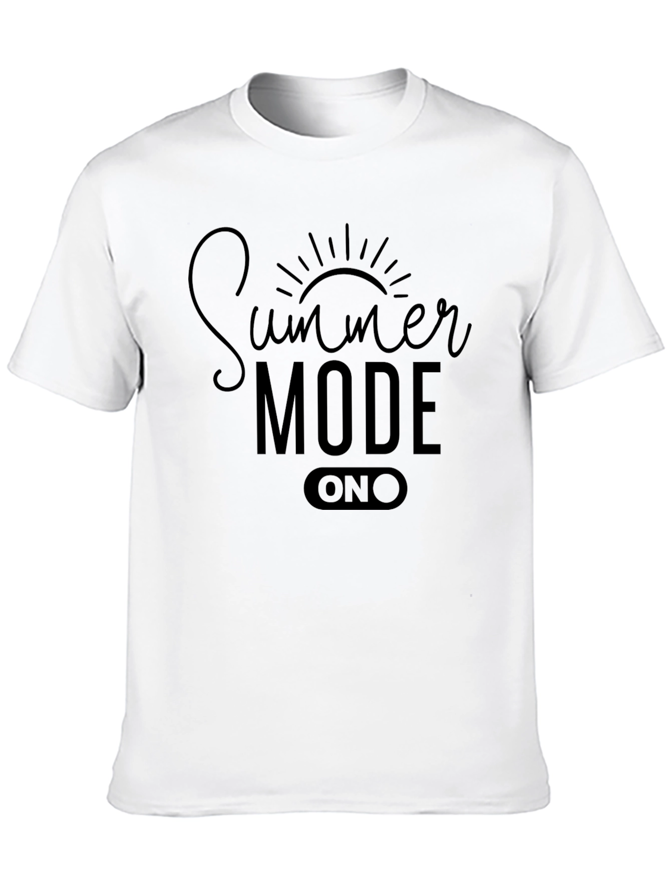 Summer Mode ON Black Graphic T-Shirt
