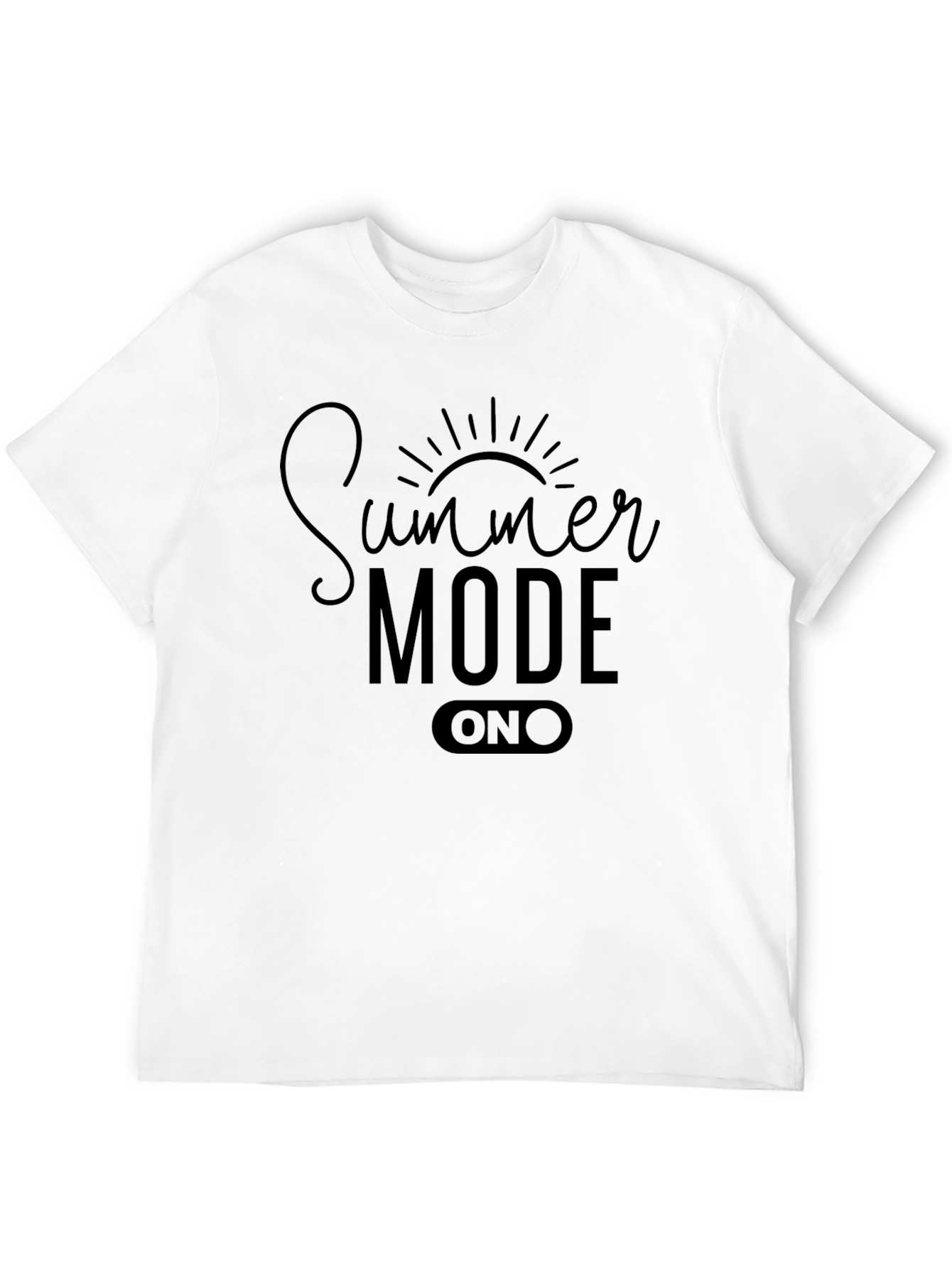 Summer Mode ON Black Graphic T-Shirt