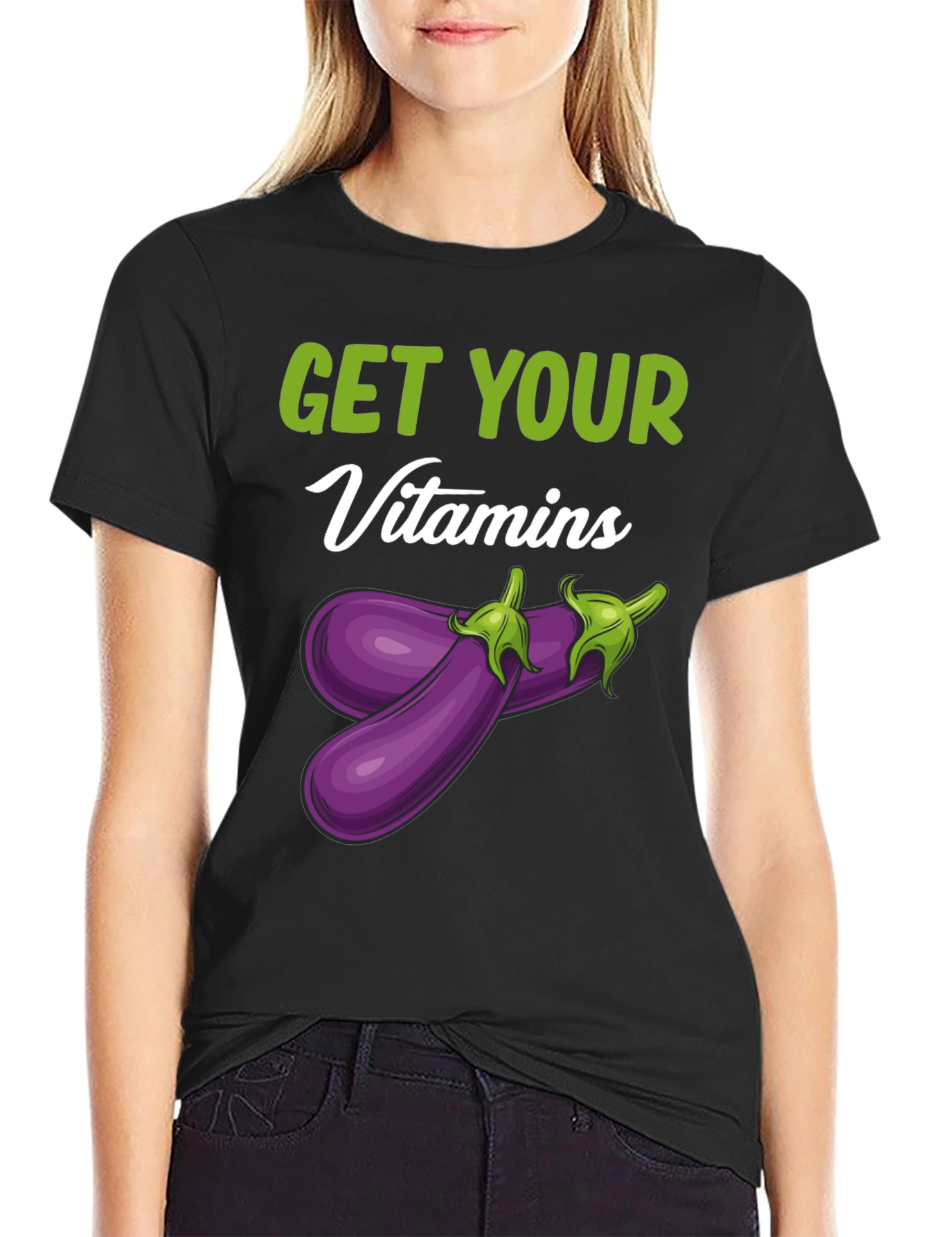 Get Your Vitamins Funny Eggplant T-Shirt