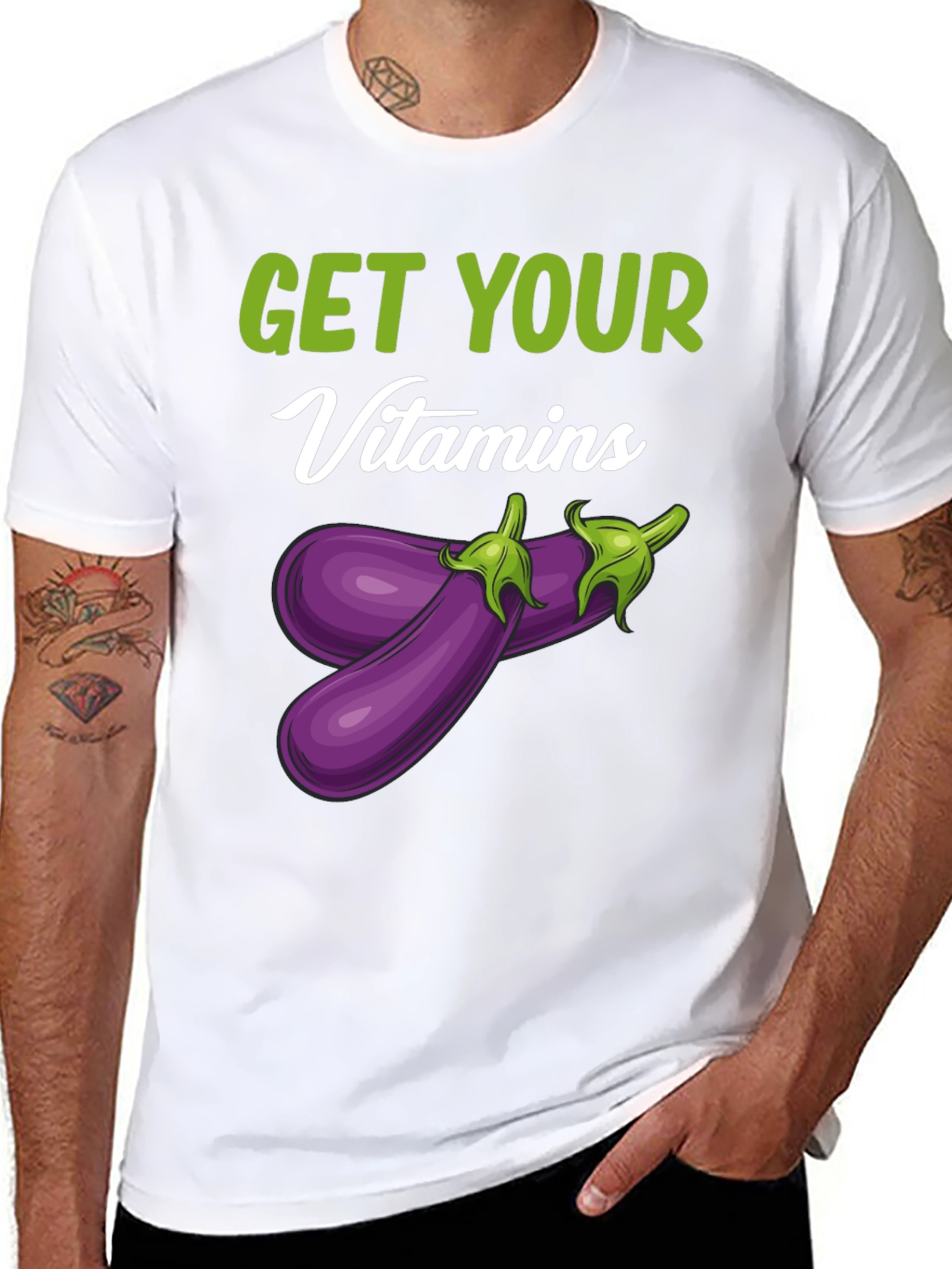 Get Your Vitamins Funny Eggplant T-Shirt