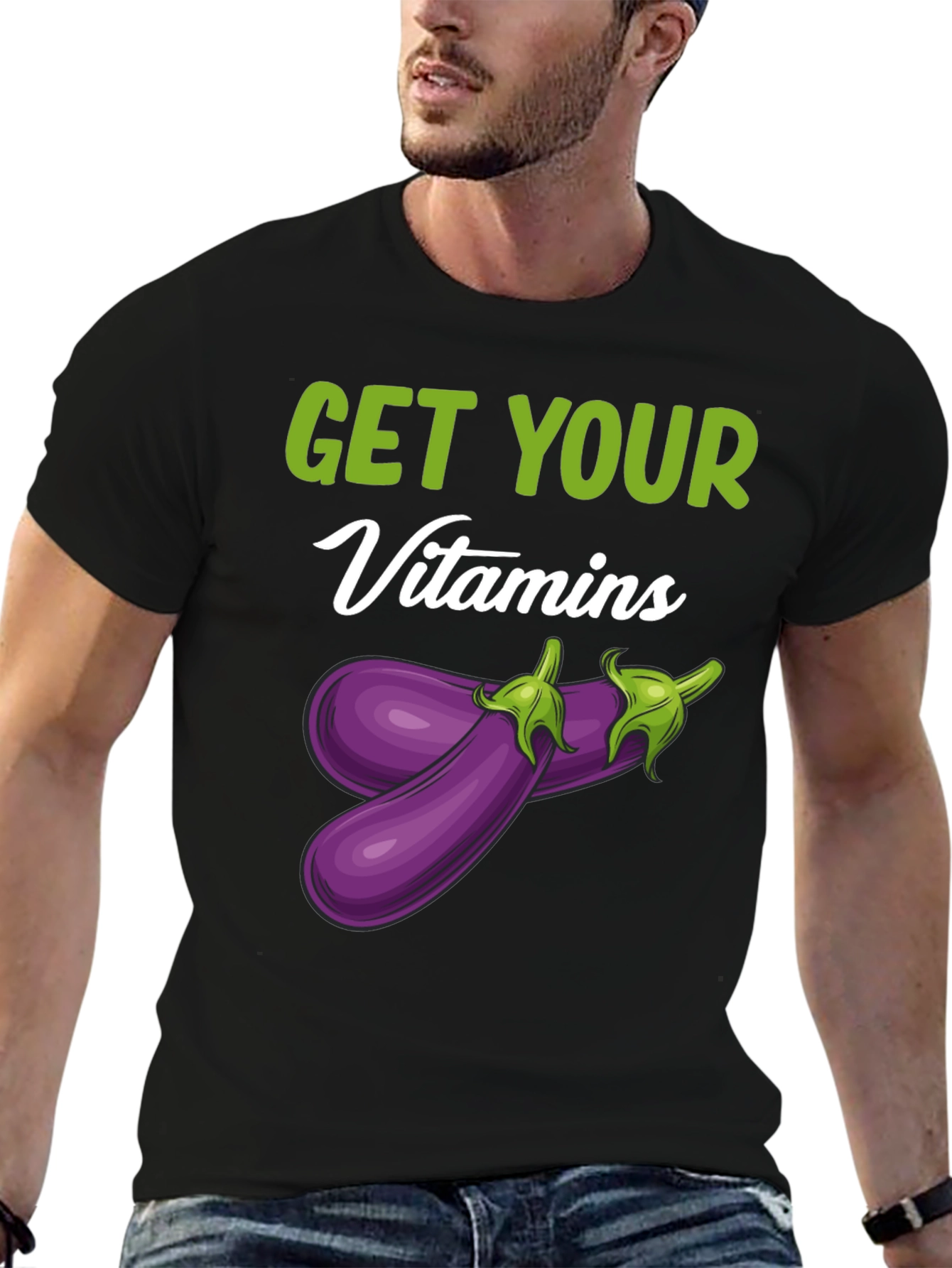 Get Your Vitamins Funny Eggplant T-Shirt