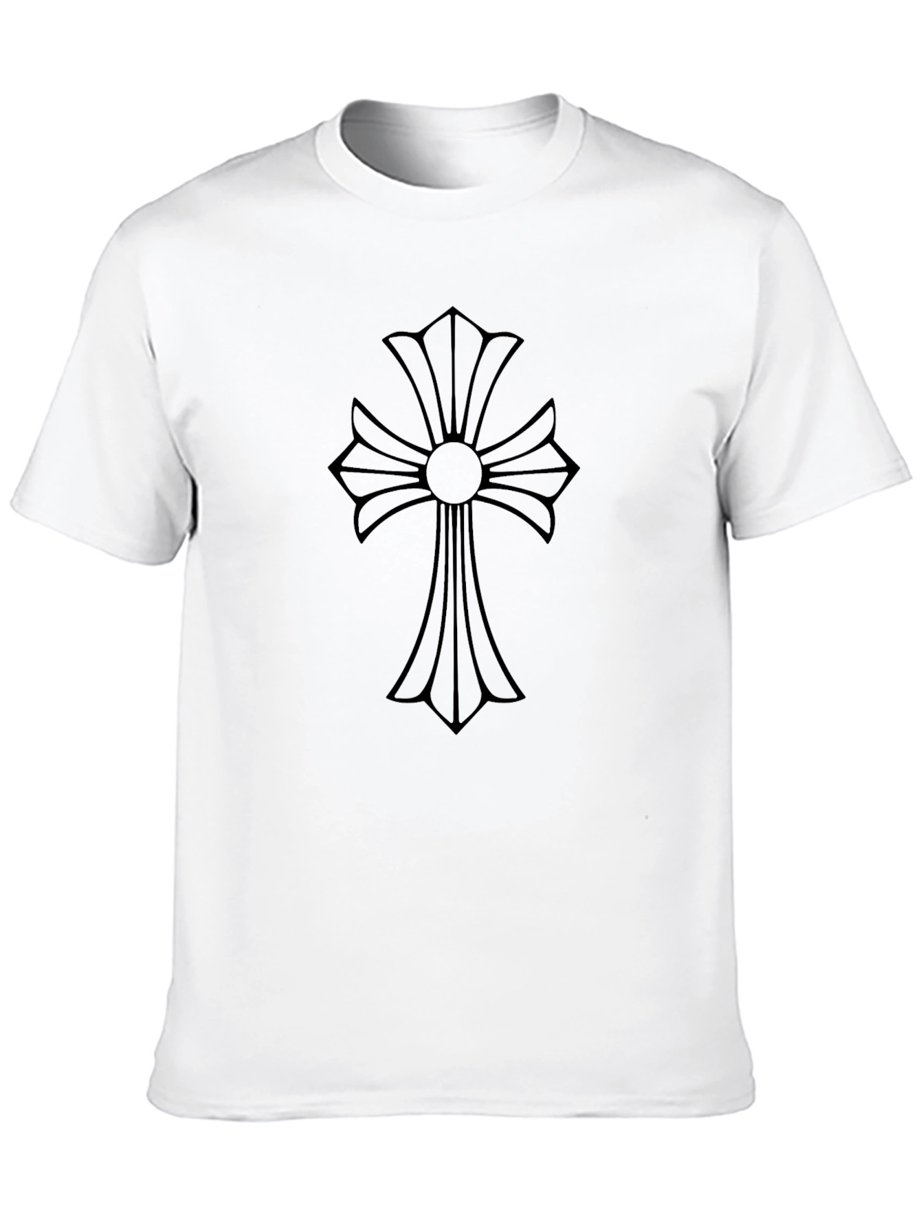 Mens Black T-Shirt with Cross Design