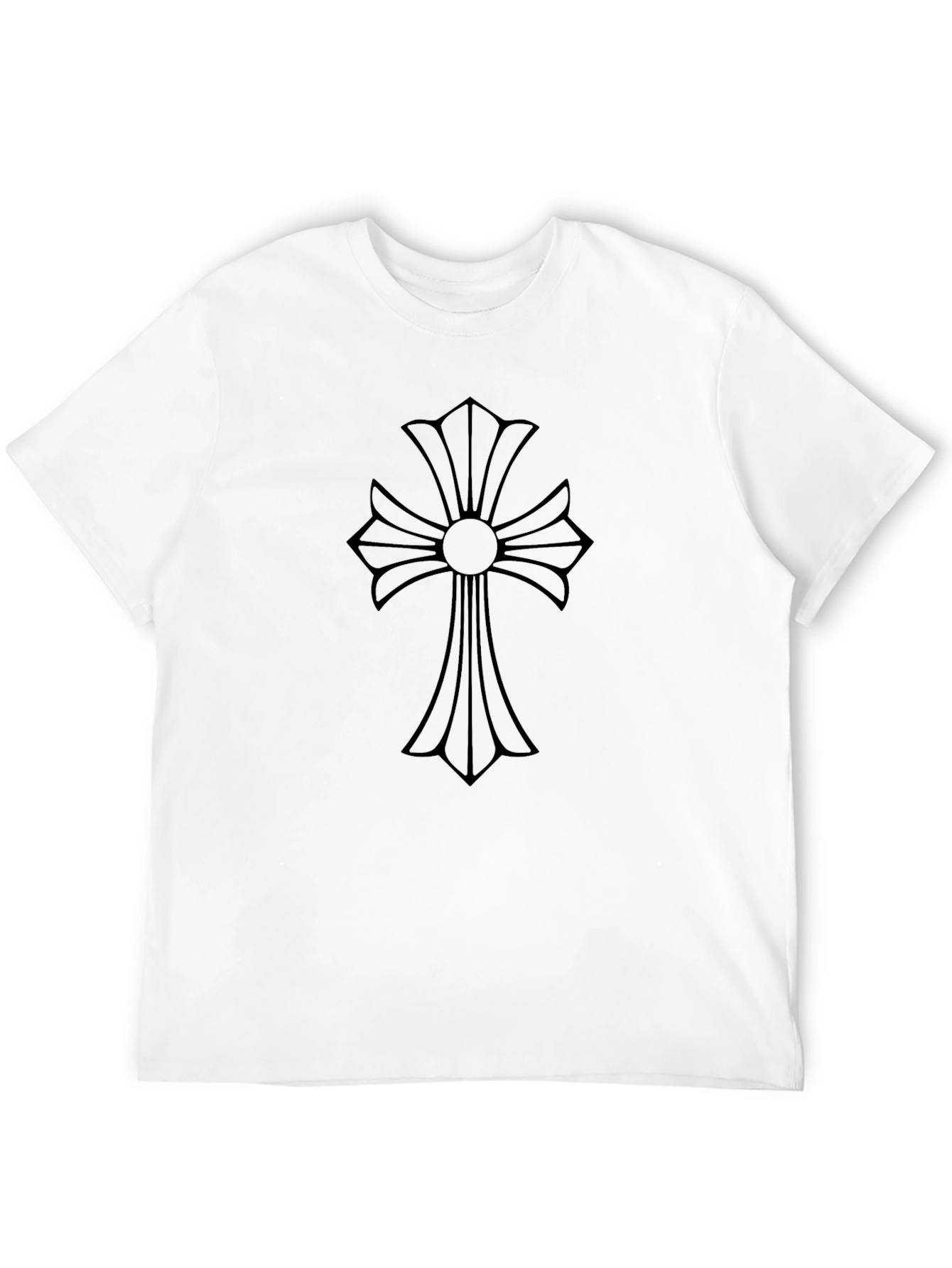 Mens Black T-Shirt with Cross Design