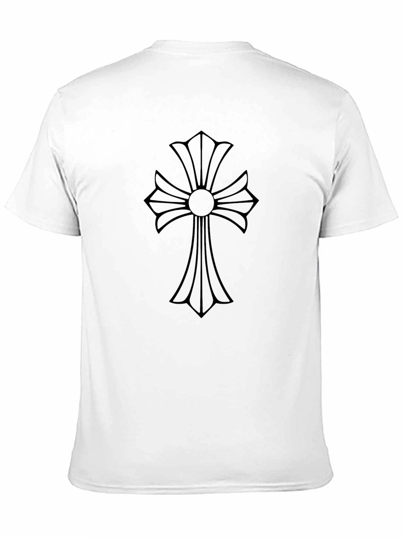 Mens Black T-Shirt with Cross Design