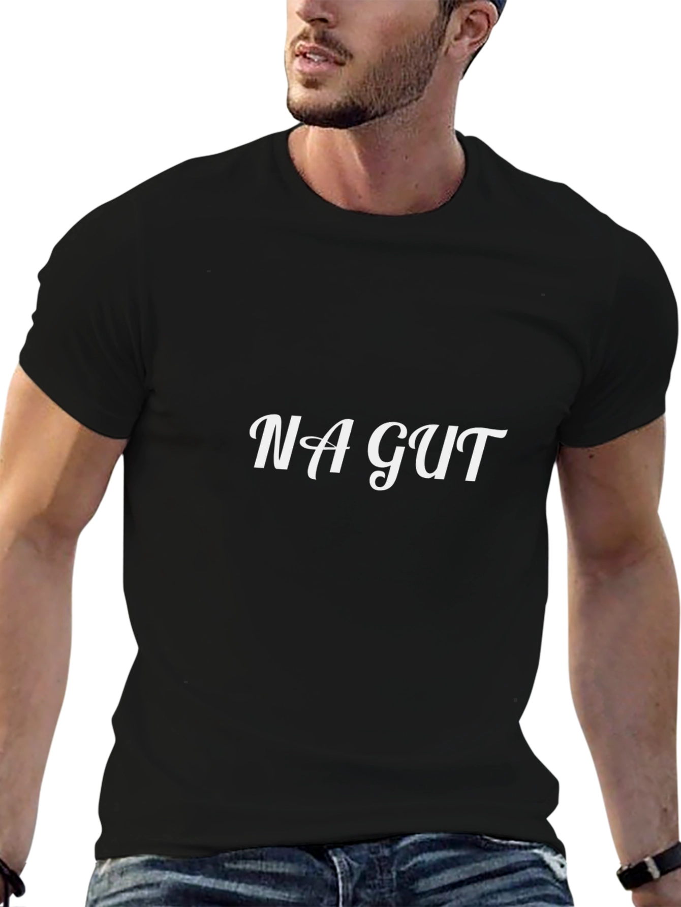 NA GUT Graphic T-Shirt - Stylish Black Tee