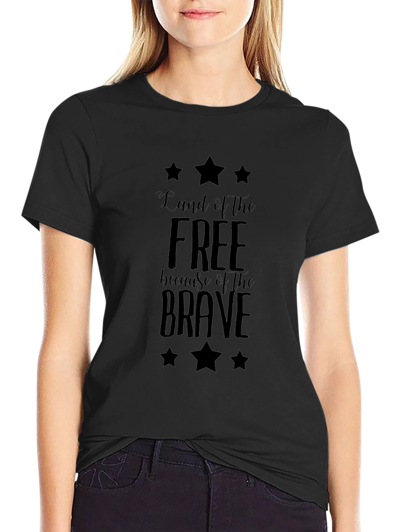 Land of Free Black Graphic Tee