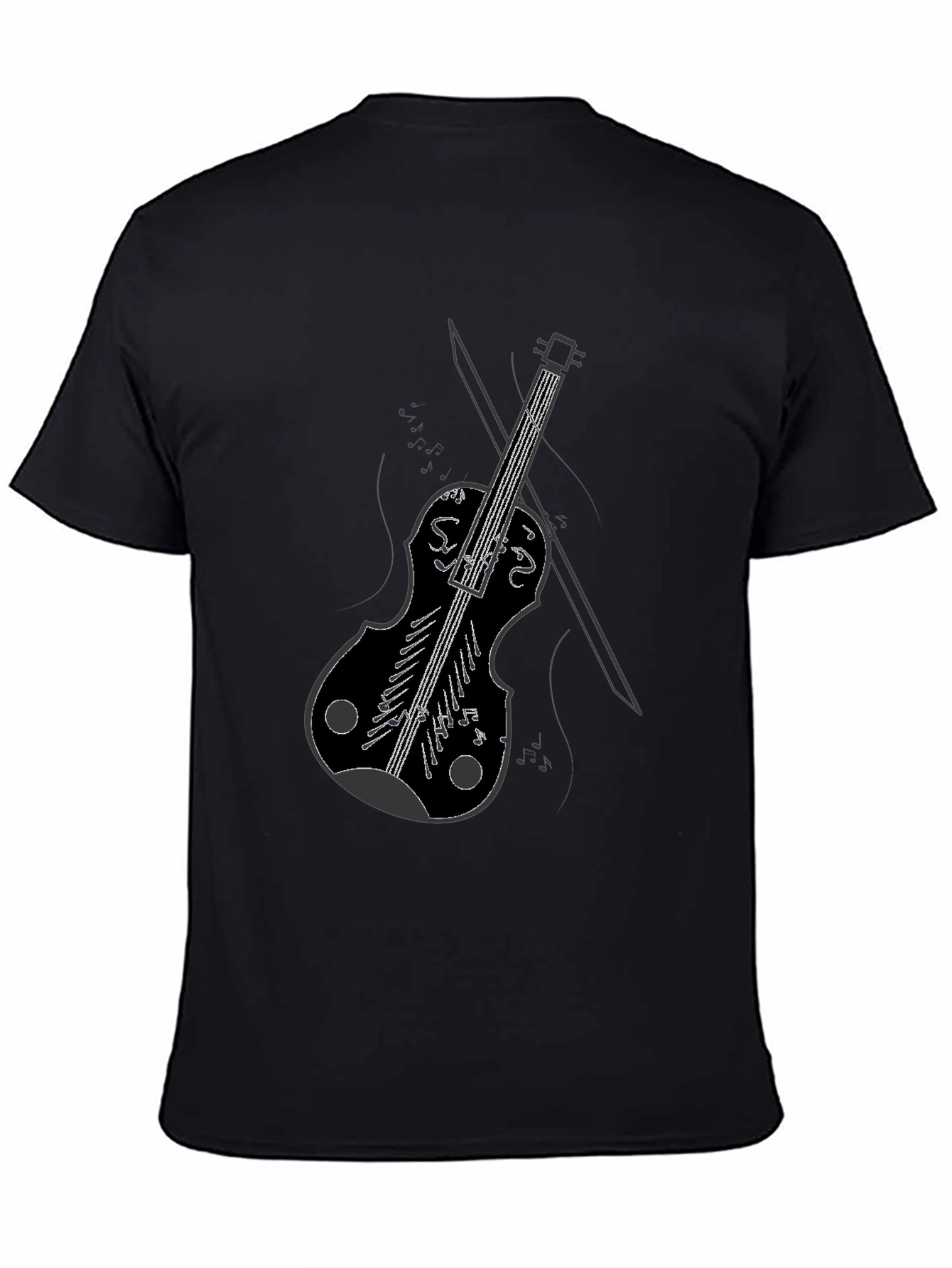 Violin Graphic Black T-Shirt