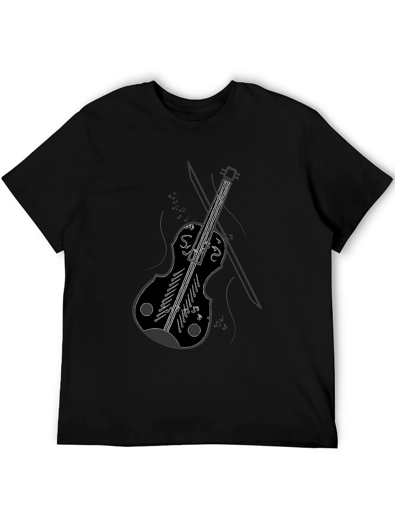 Violin Graphic Black T-Shirt