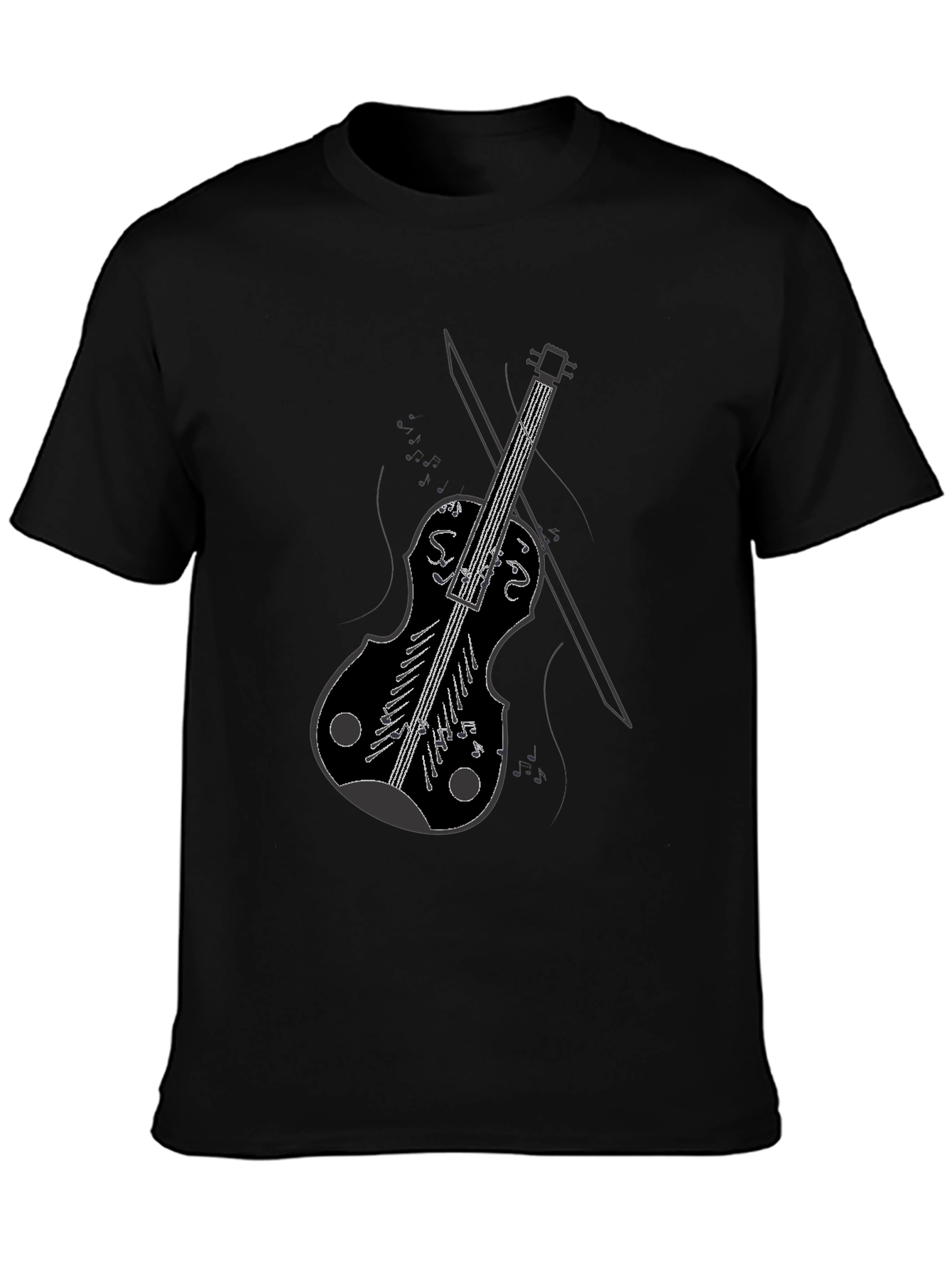 Violin Graphic Black T-Shirt