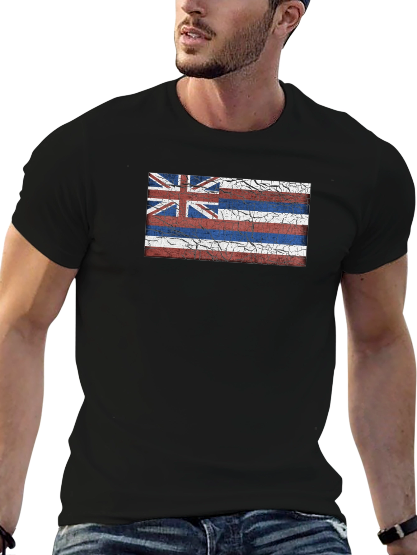 Hawaii Flag Graphic Tee - Black