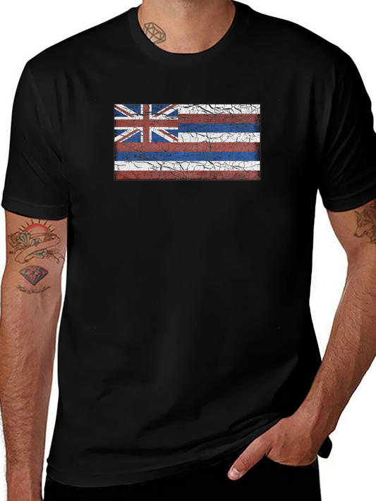 Hawaii Flag Graphic Tee - Black