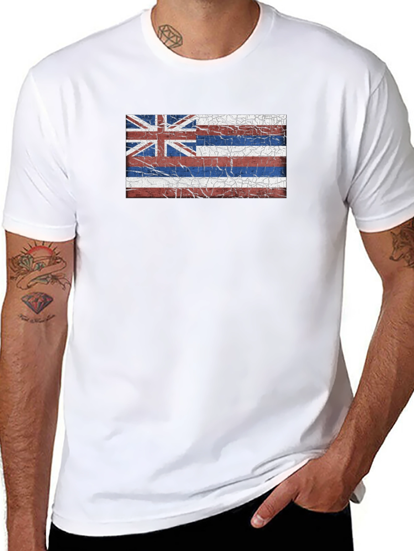 Hawaii Flag Graphic Tee - Black