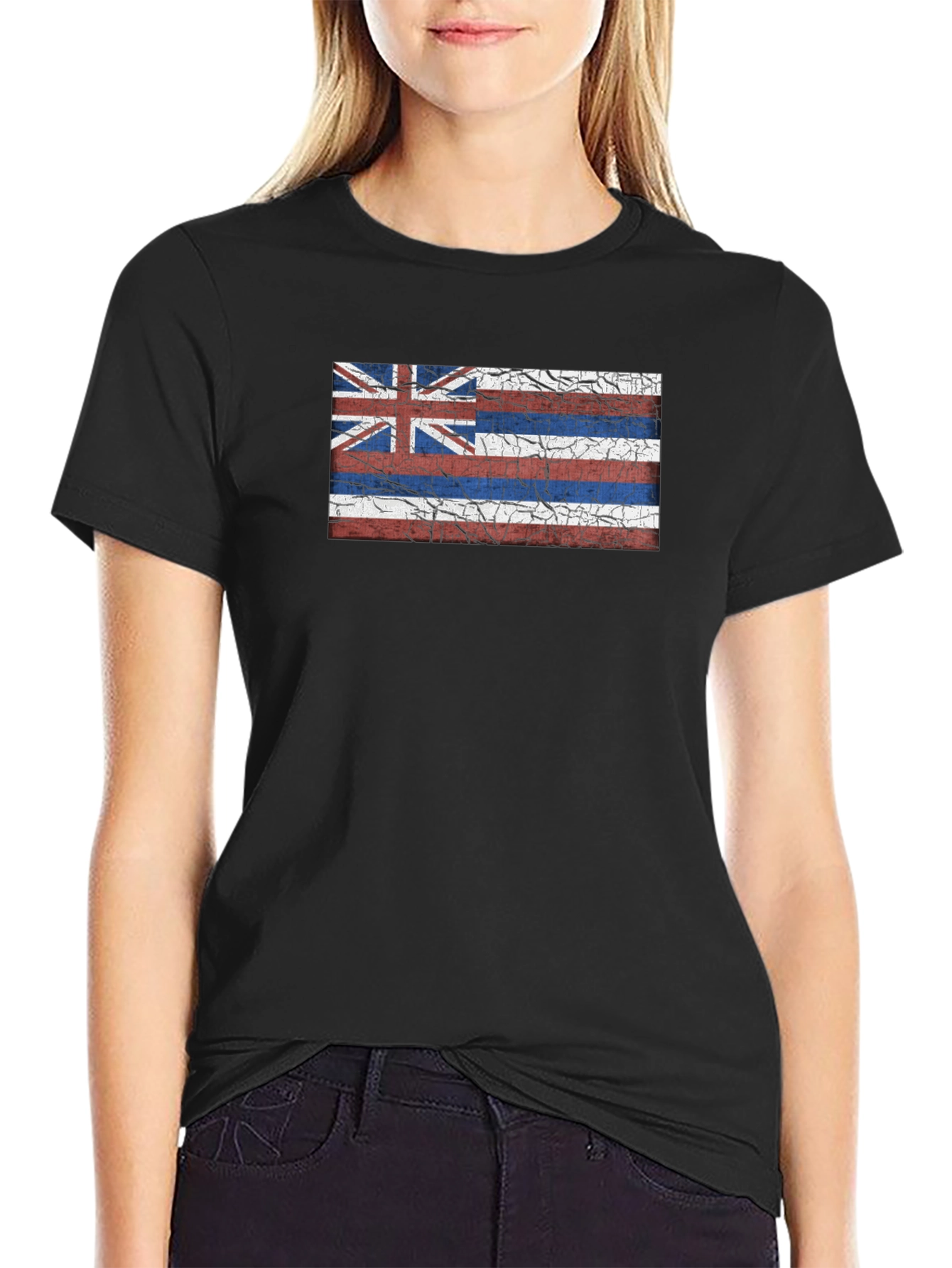 Hawaii Flag Graphic Tee - Black