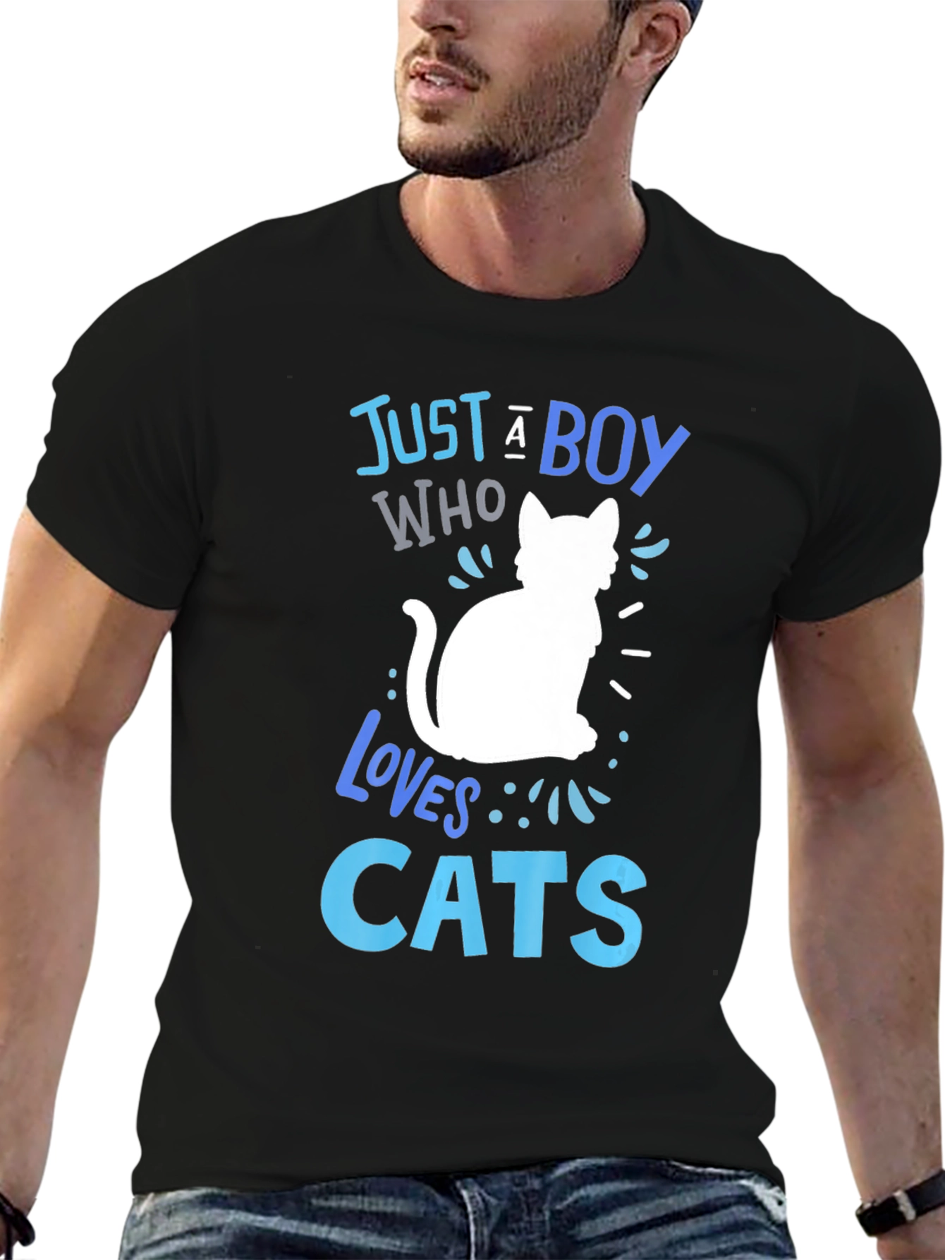 Just a Boy Who Loves Cats Graphic T-Shirt