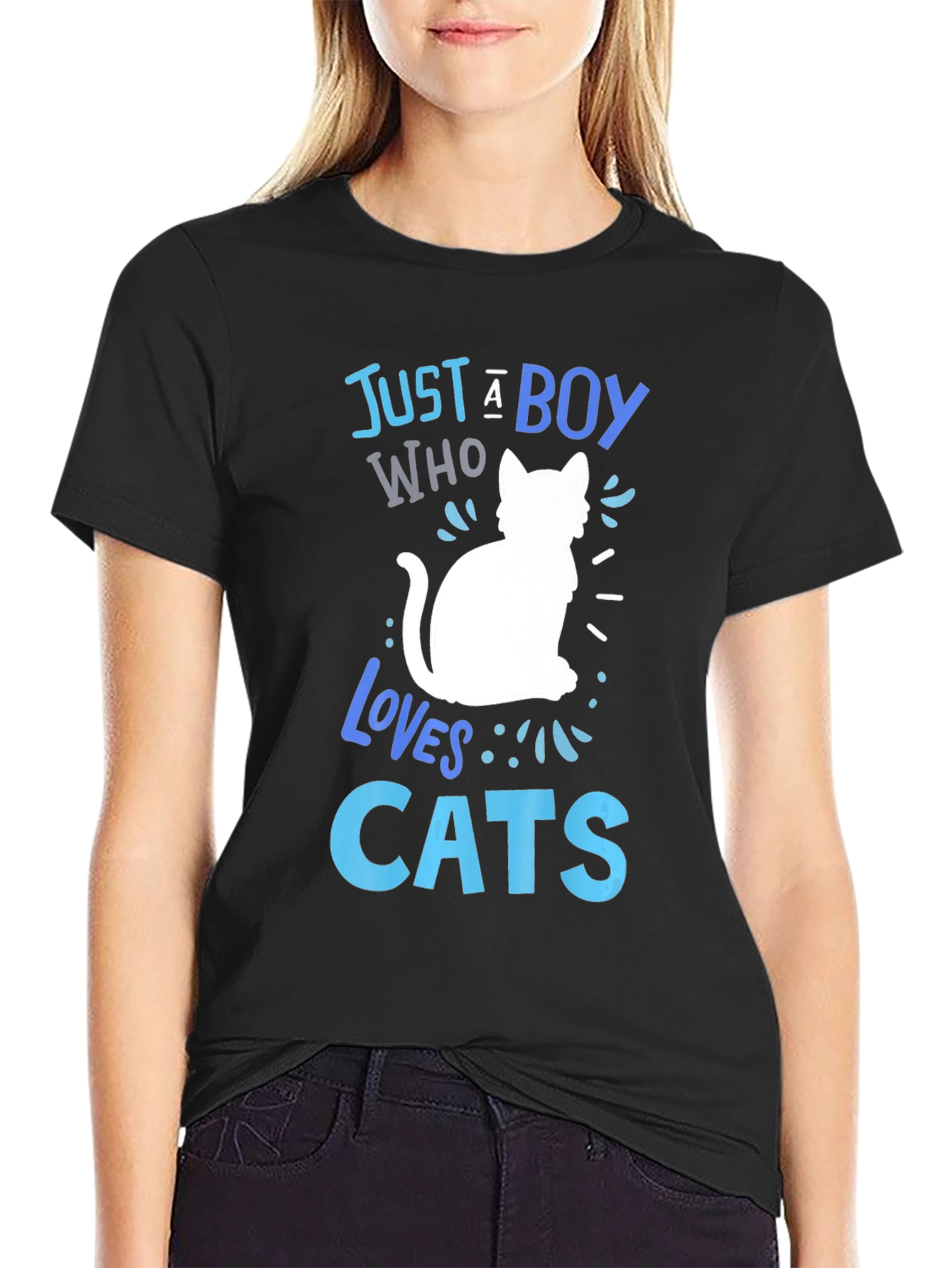 Just a Boy Who Loves Cats Graphic T-Shirt