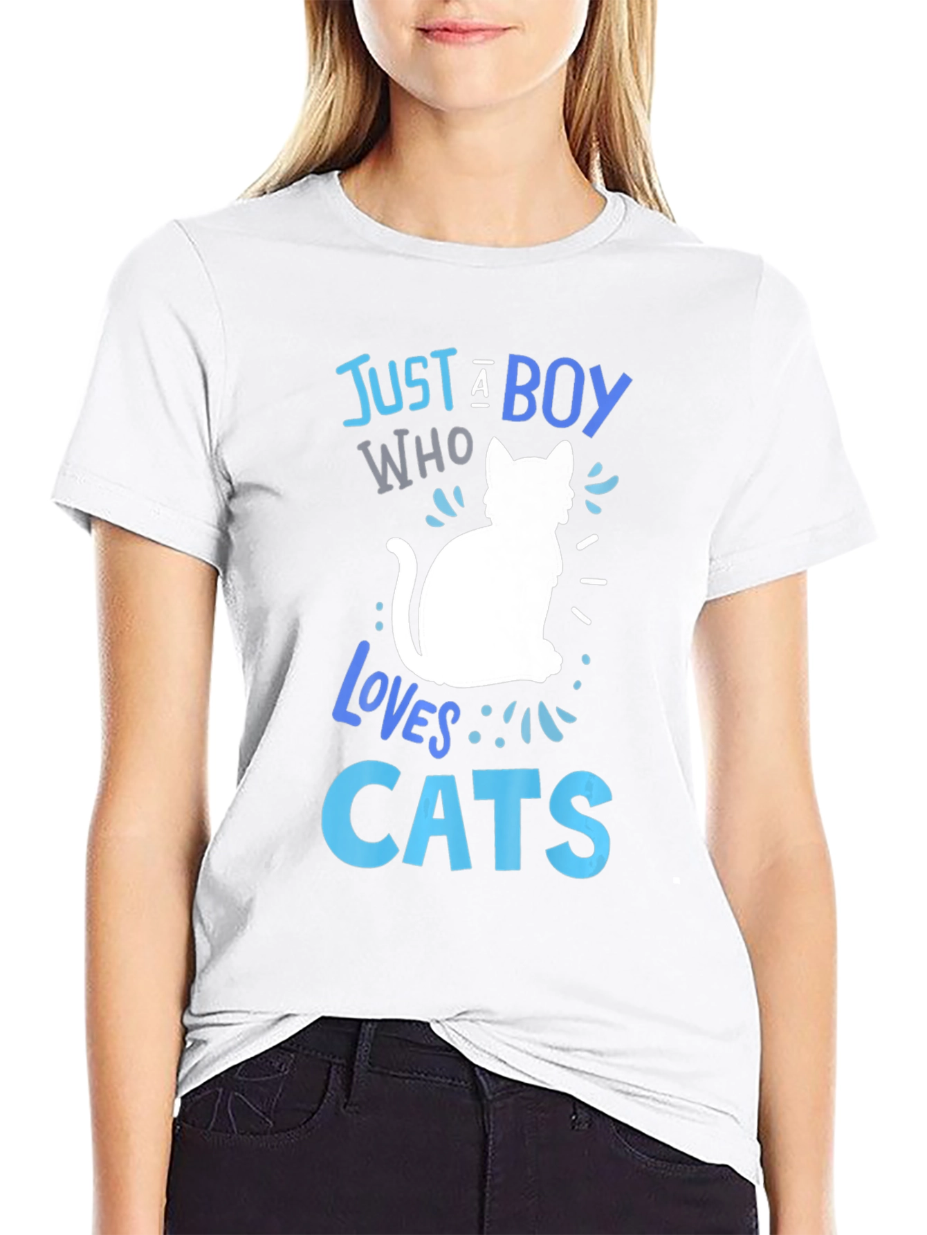 Just a Boy Who Loves Cats Graphic T-Shirt
