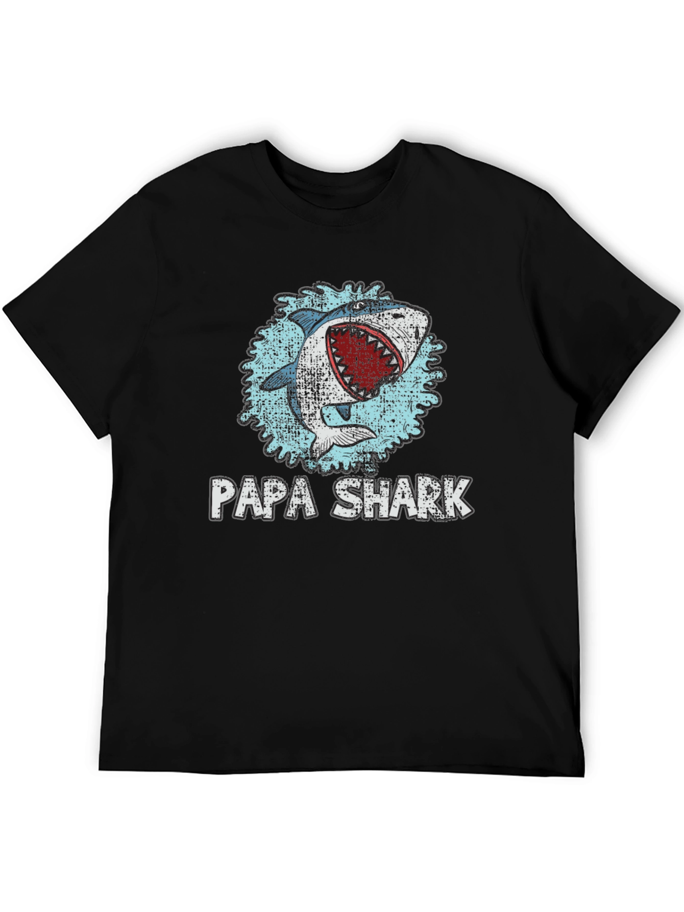 Papa Shark Graphic Print Crewneck T-Shirt