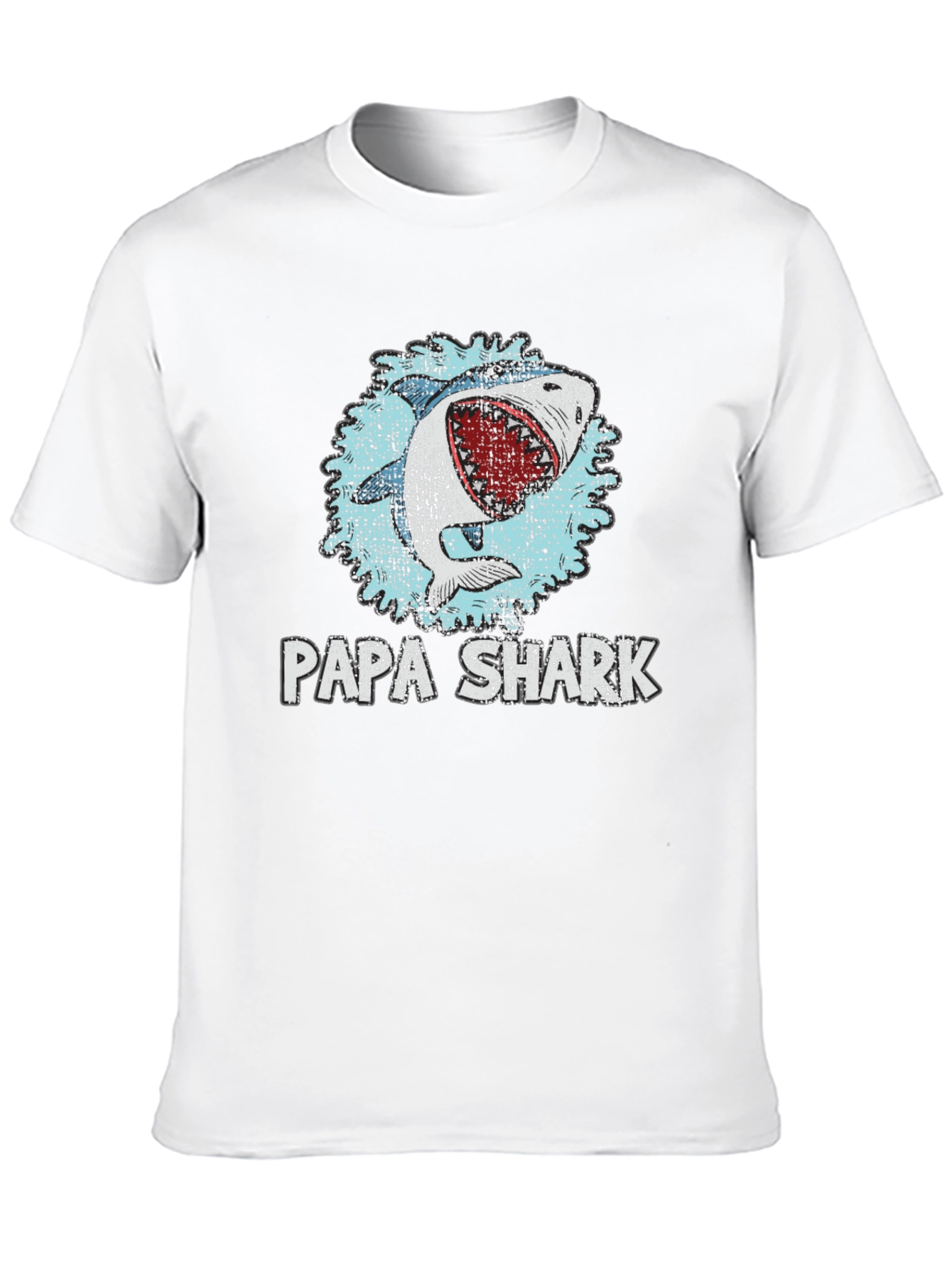 Papa Shark Graphic Print Crewneck T-Shirt