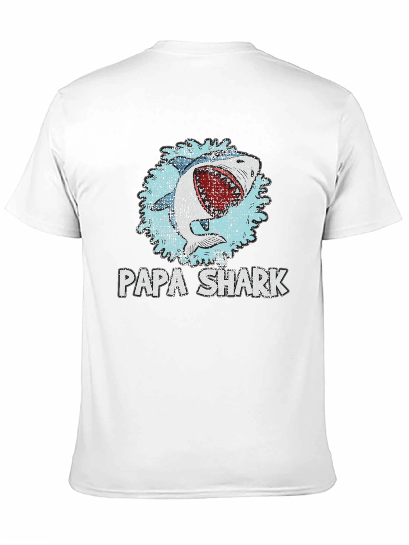 Papa Shark Graphic Print Crewneck T-Shirt