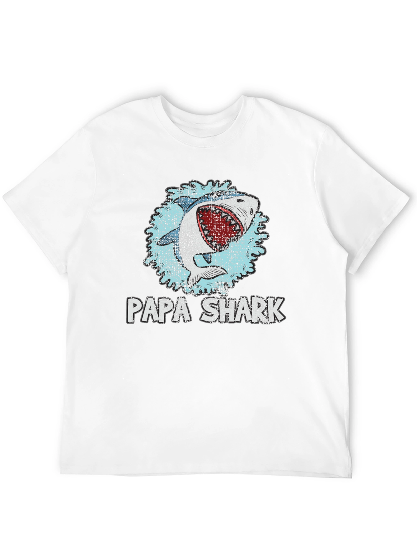 Papa Shark Graphic Print Crewneck T-Shirt