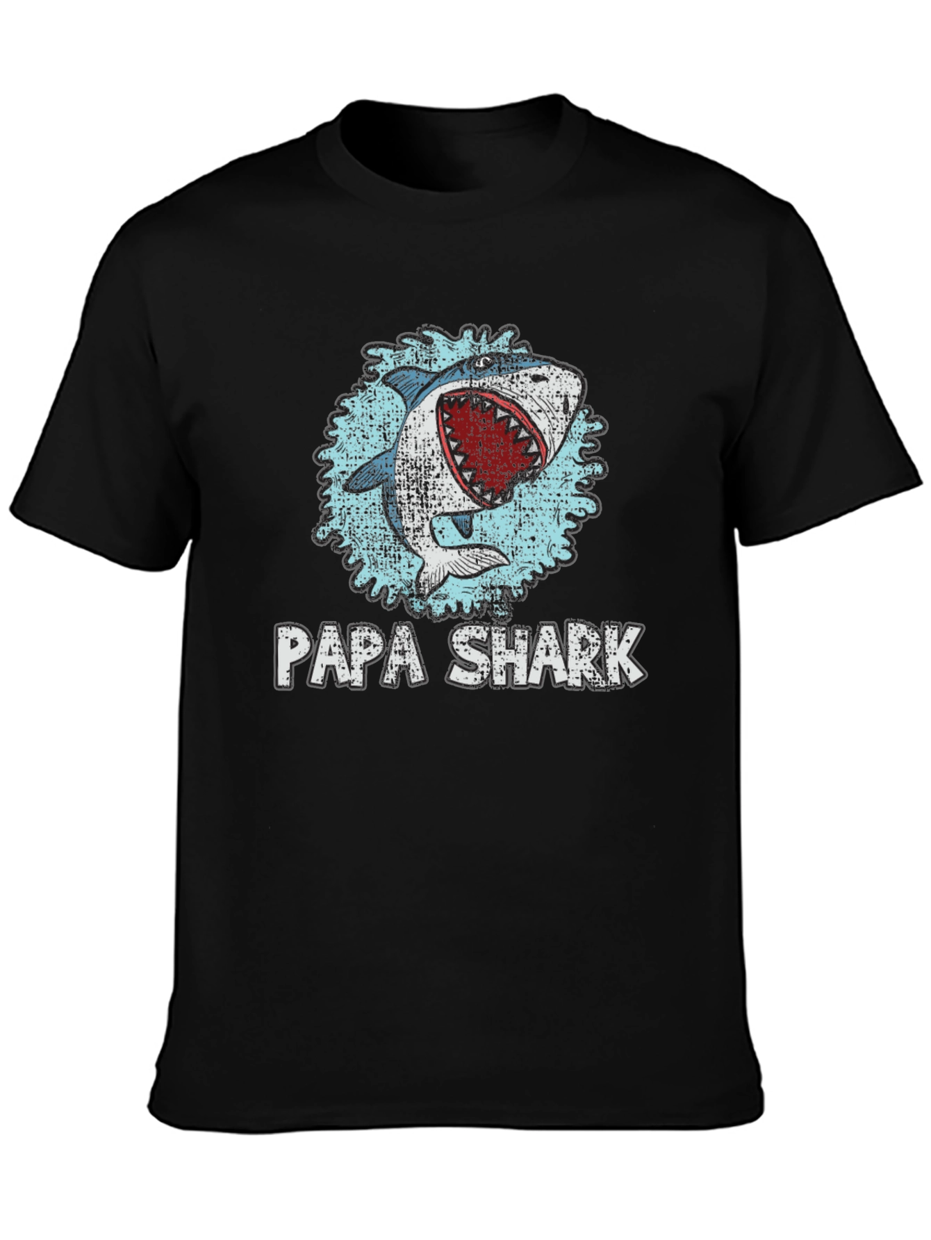 Papa Shark Graphic Print Crewneck T-Shirt