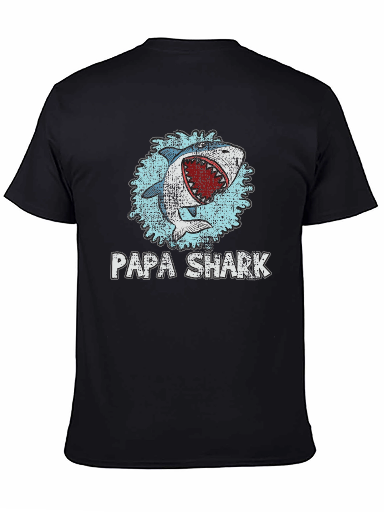 Papa Shark Graphic Print Crewneck T-Shirt
