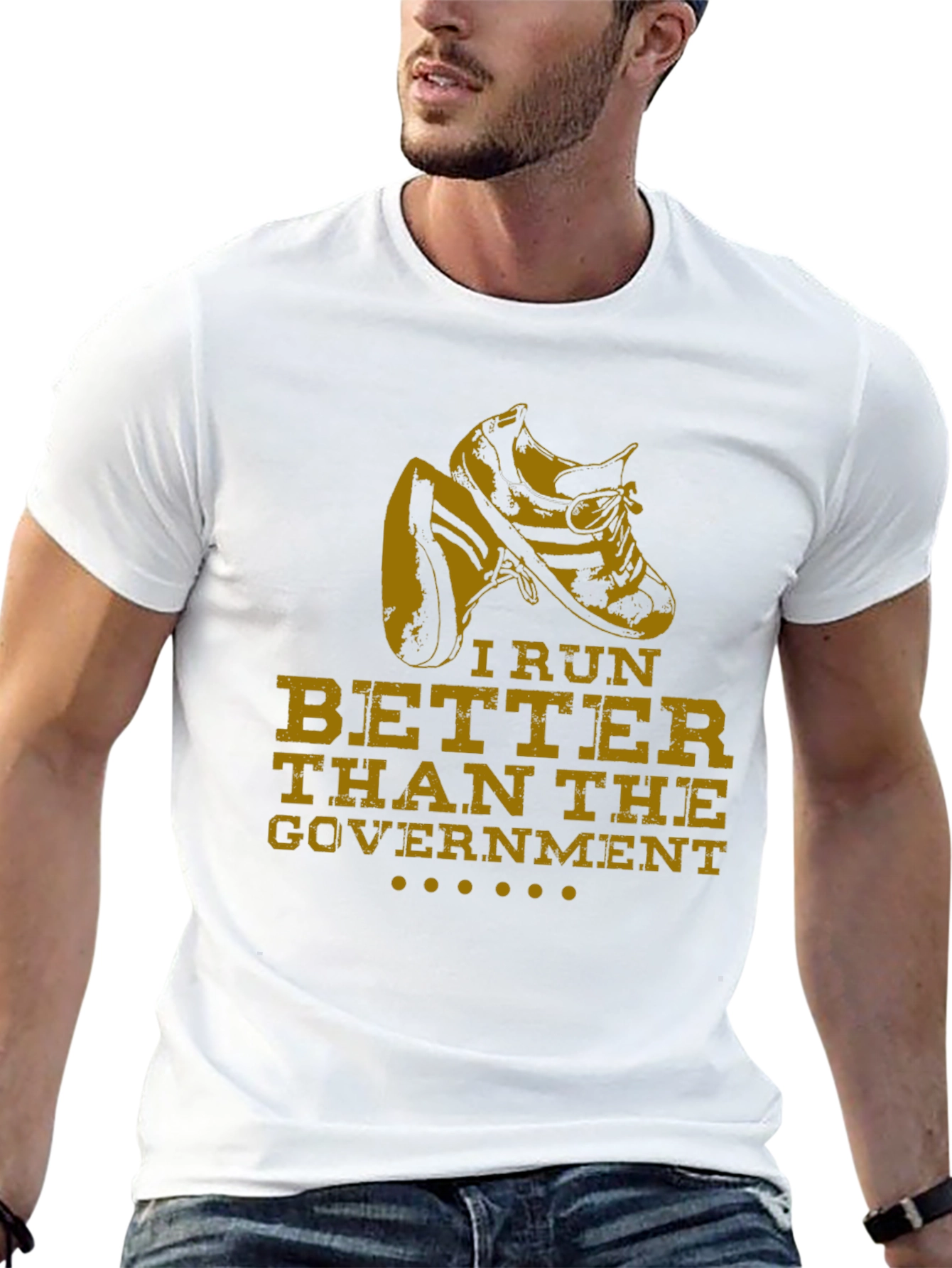 I Run Better Than The Government Black T-Shirt