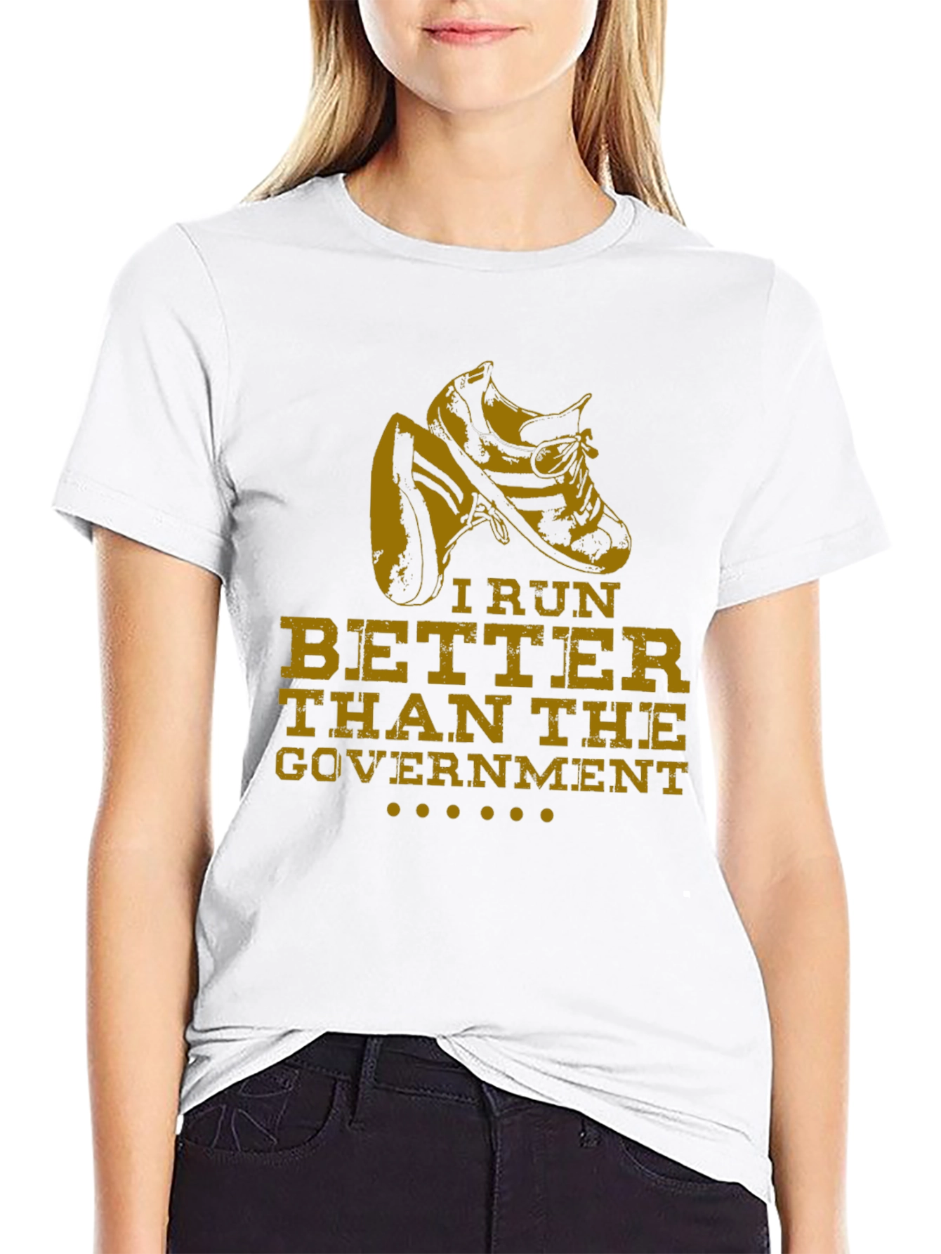 I Run Better Than The Government Black T-Shirt