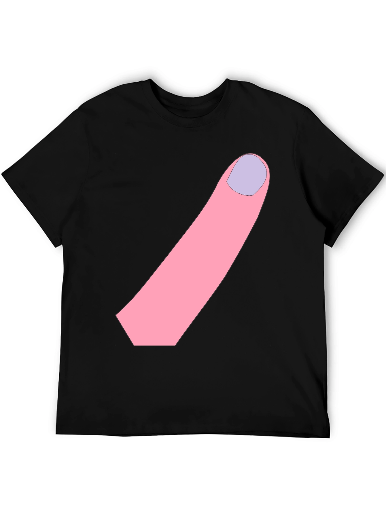 Funny Finger Graphic Black T-Shirt