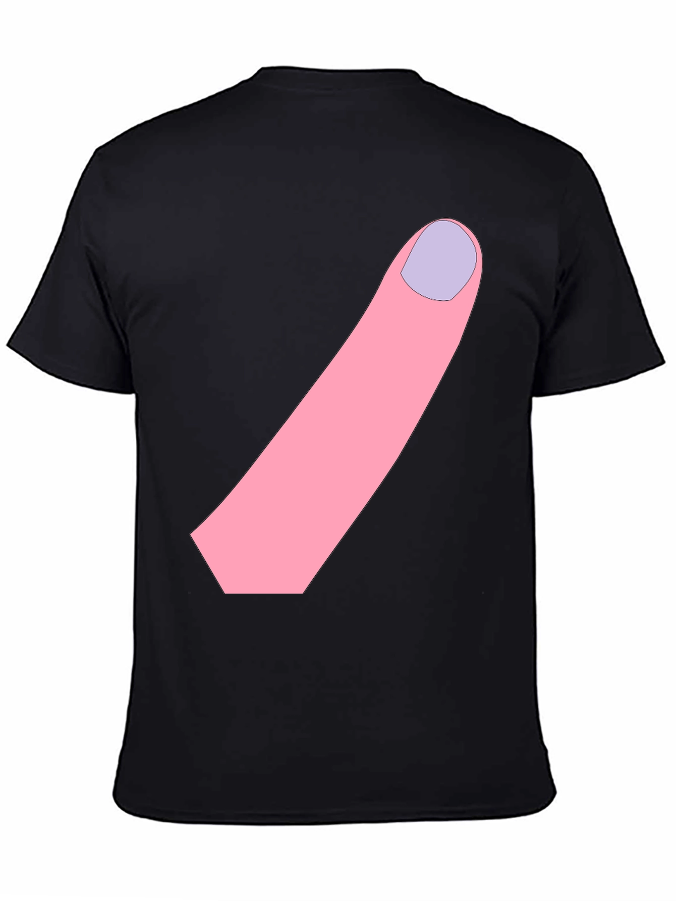 Funny Finger Graphic Black T-Shirt