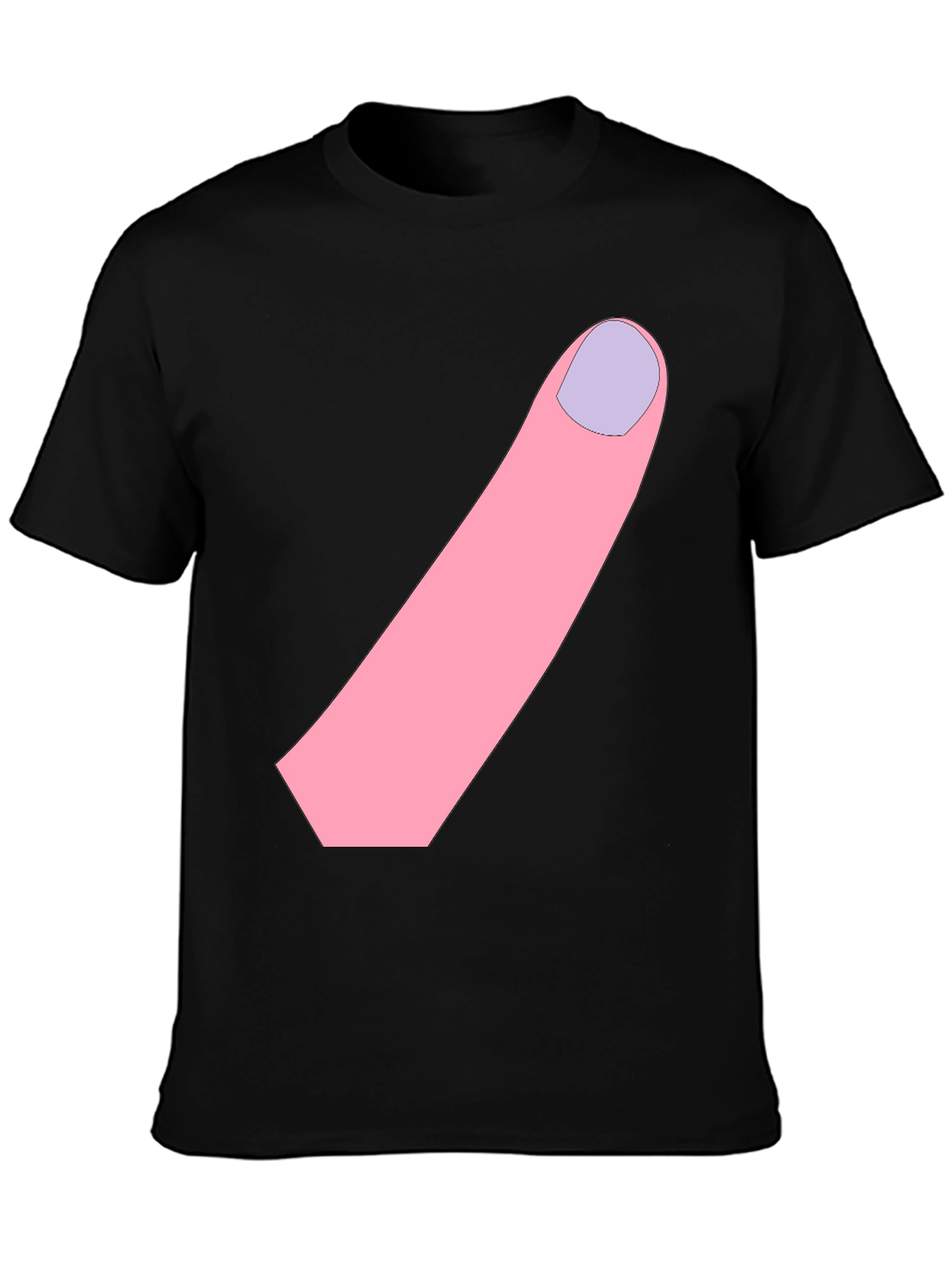 Funny Finger Graphic Black T-Shirt