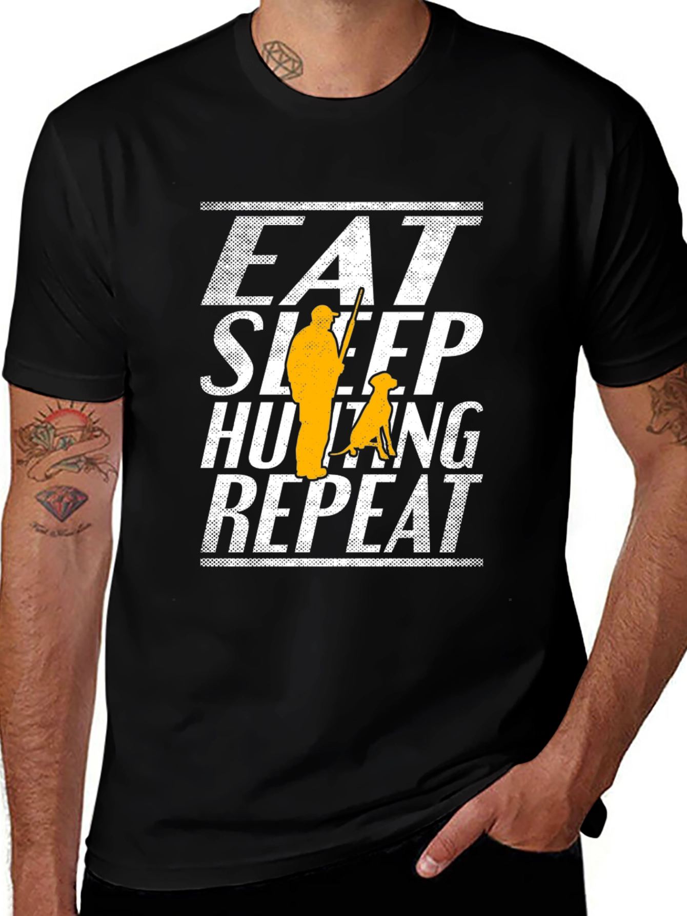 Eat Sleep Hunting Repeat Mens T-Shirt
