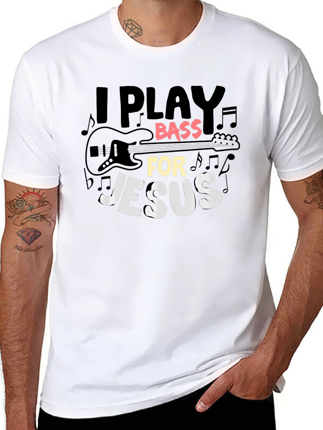 I Play Bass for Jesus Graphic T-Shirt