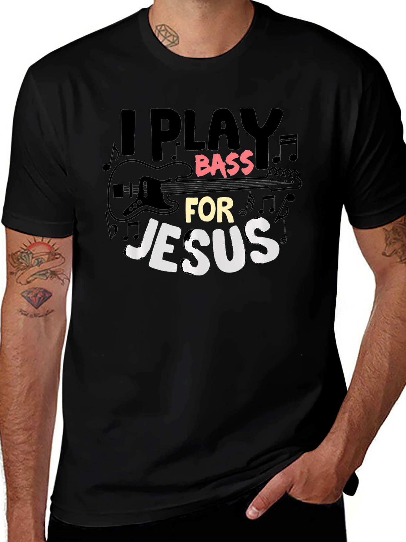I Play Bass for Jesus Graphic T-Shirt