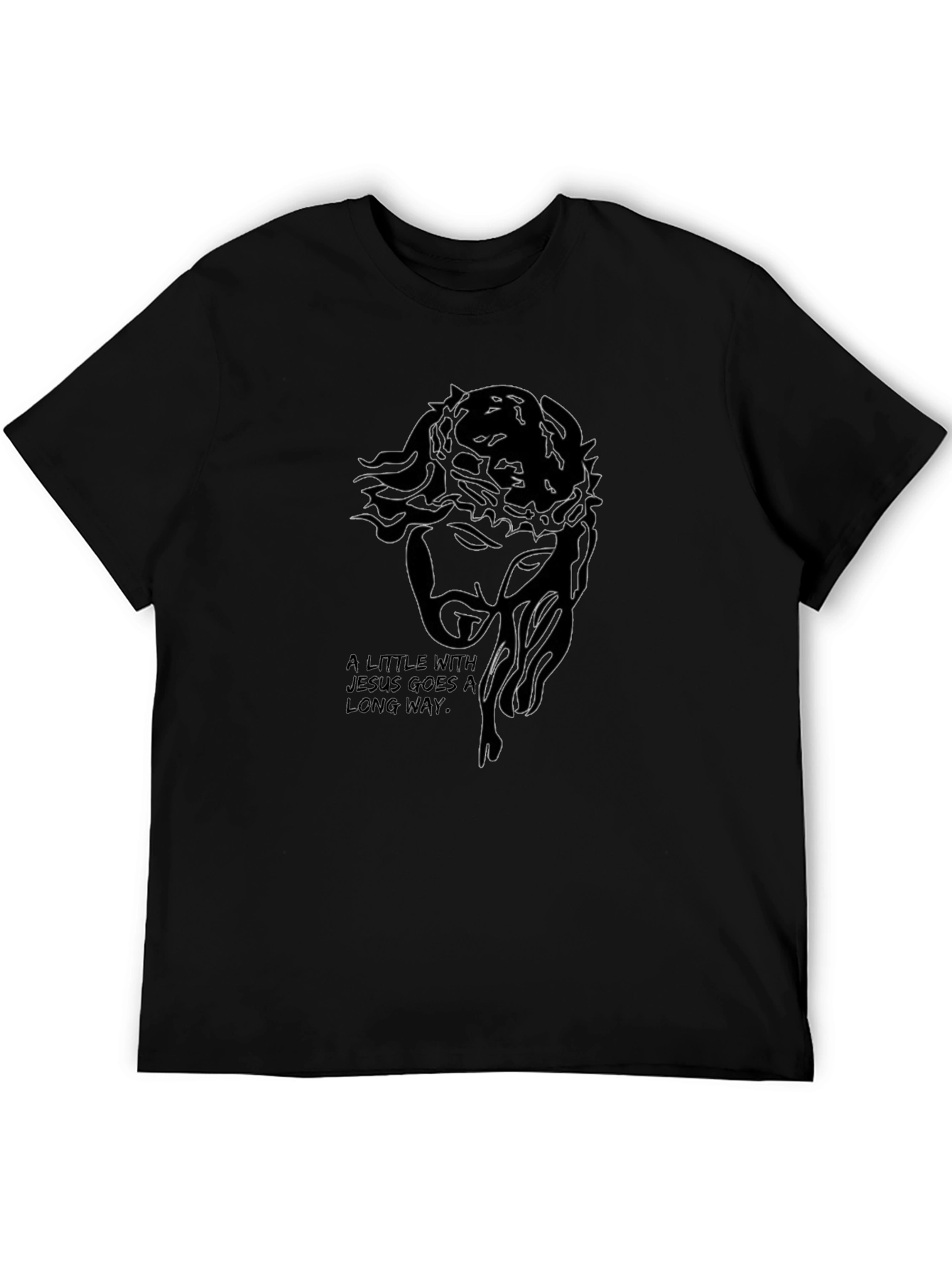 Jesus Graphic Print Black T-Shirt