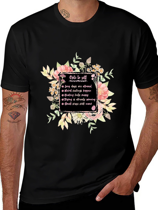 Floral Note to Self Graphic T-Shirt