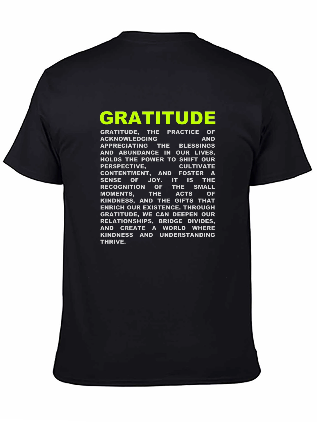 Gratitude Graphic Tee - Inspiring Positive Vibes
