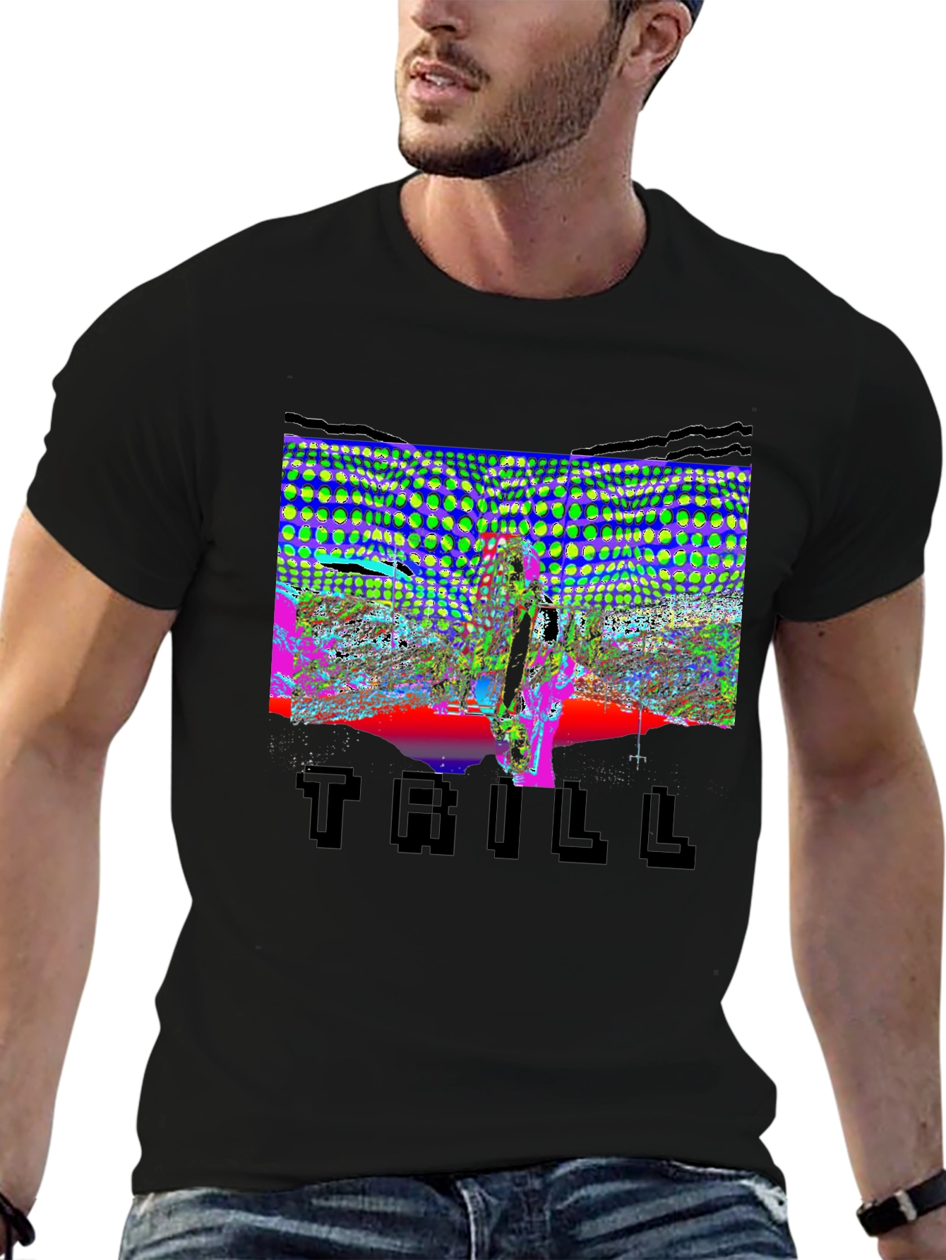 Trill Graphic Tee - Unique Design Black Cotton Shirt