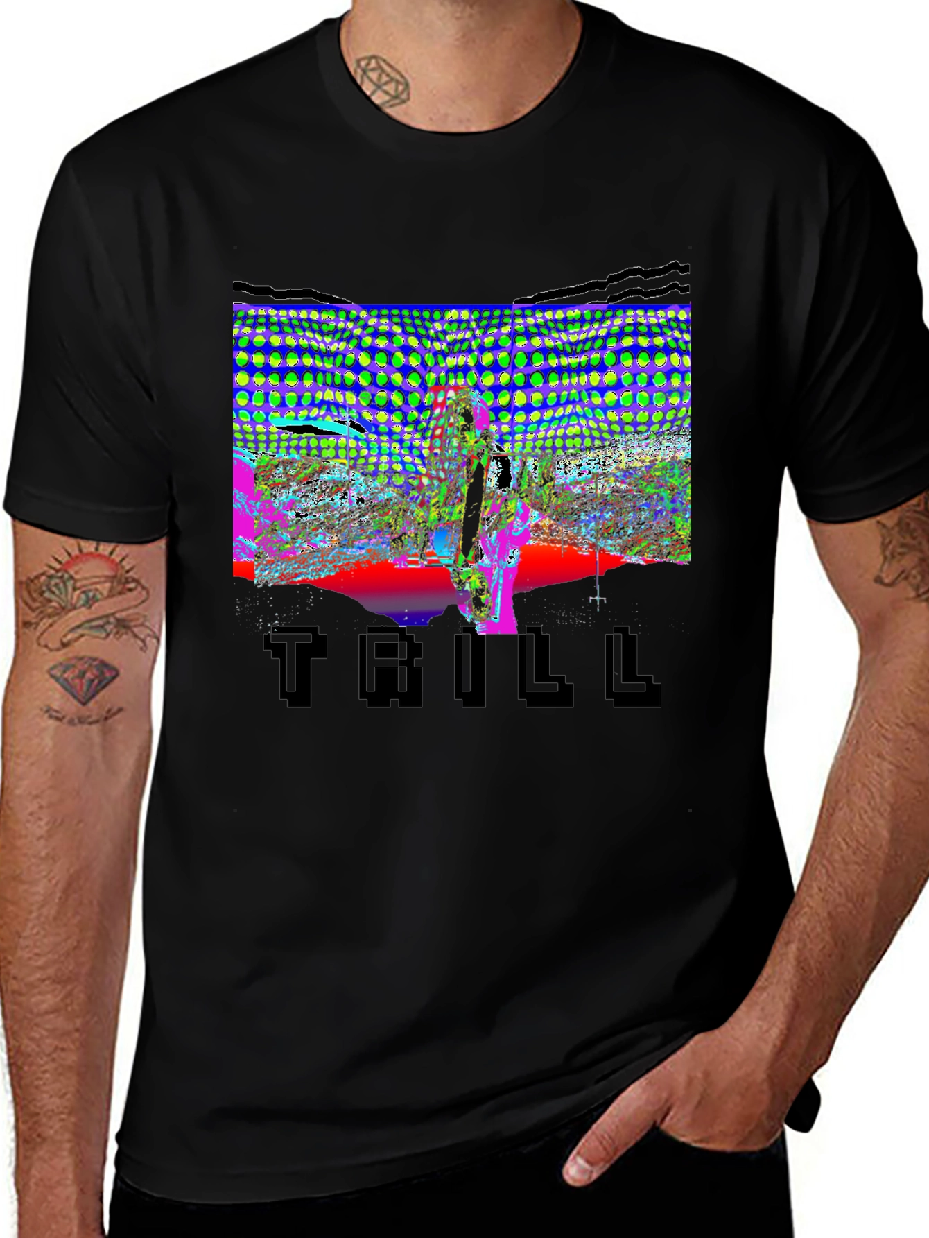 Trill Graphic Tee - Unique Design Black Cotton Shirt